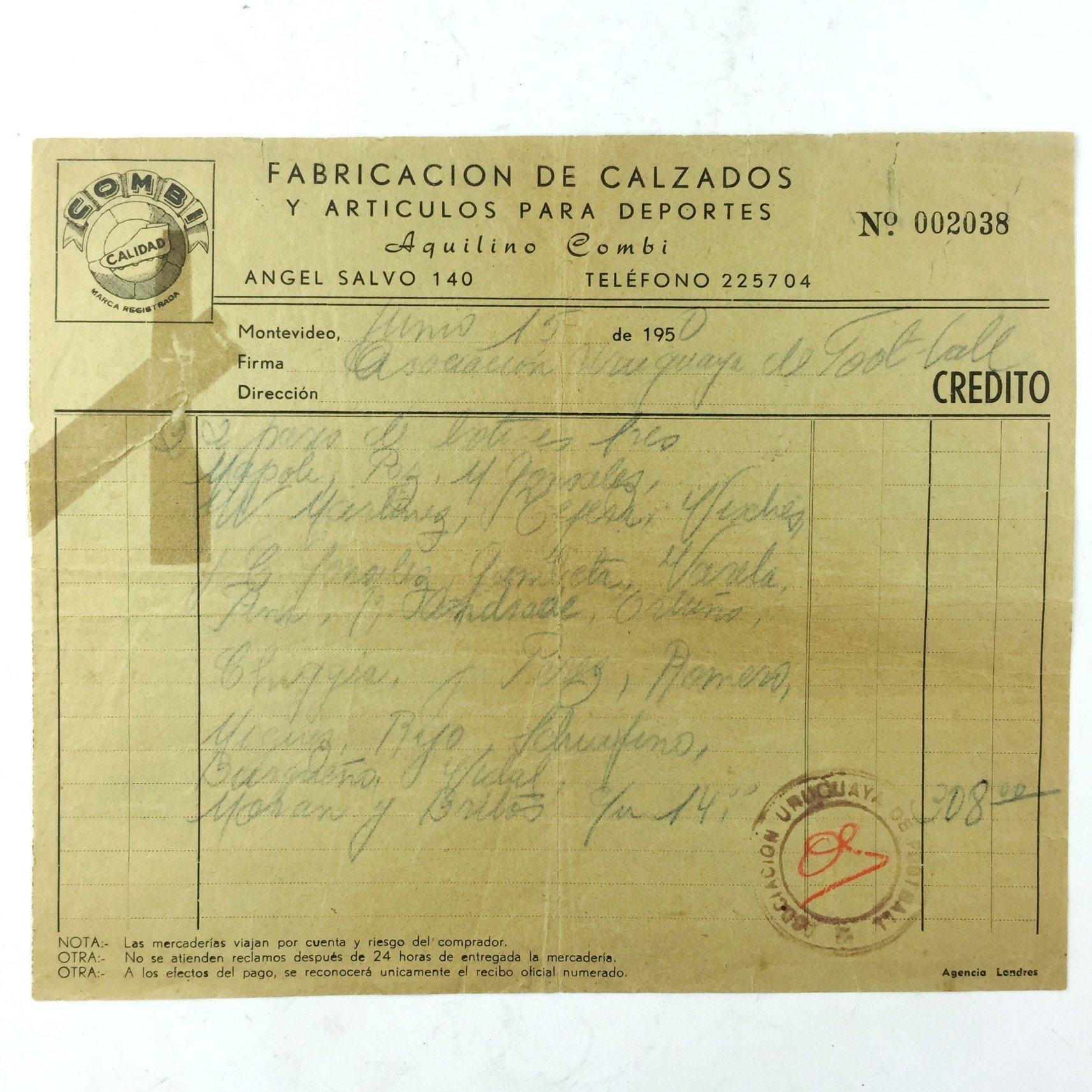 Histórico documento 1950