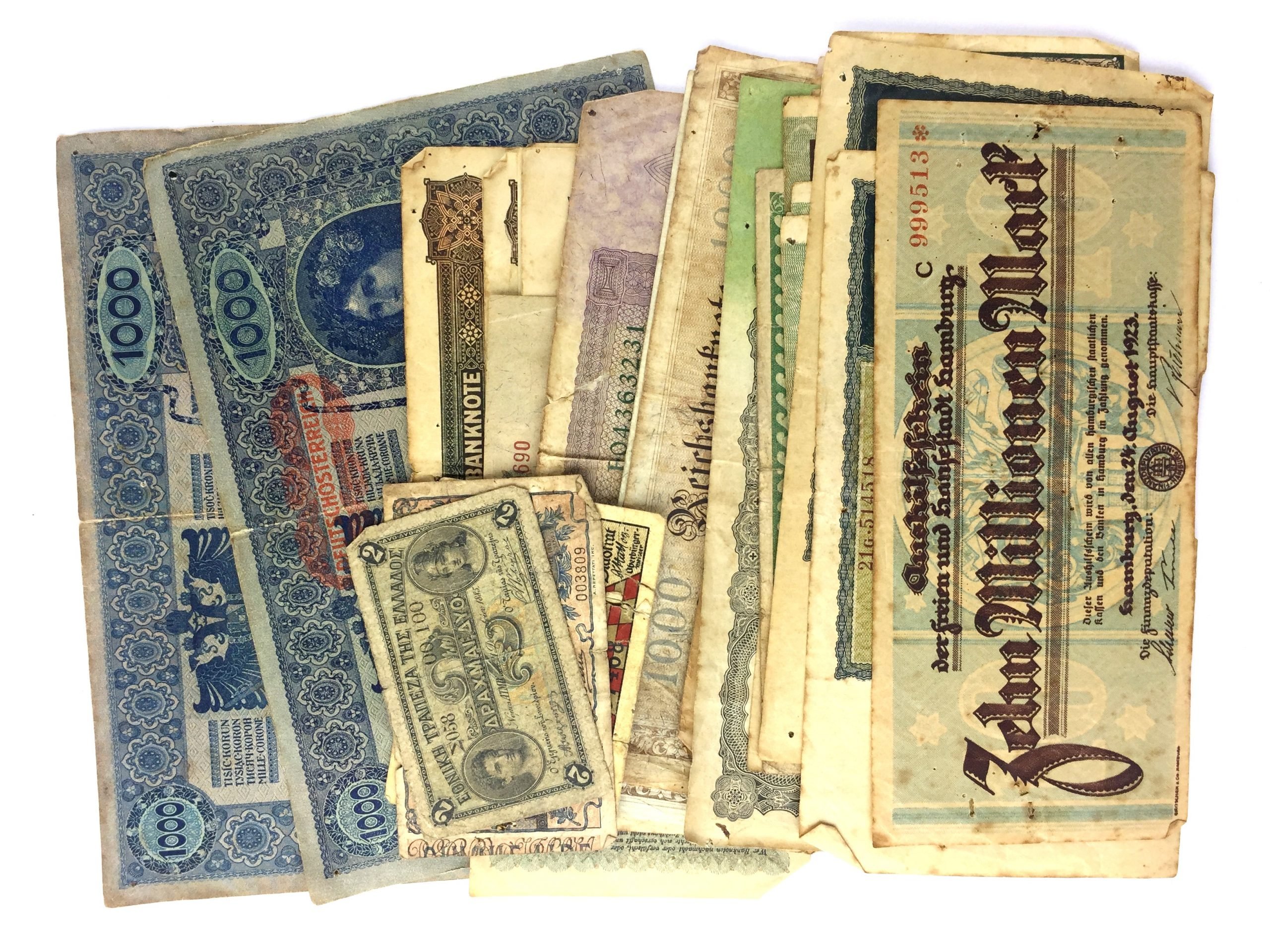 25 billetes europeos