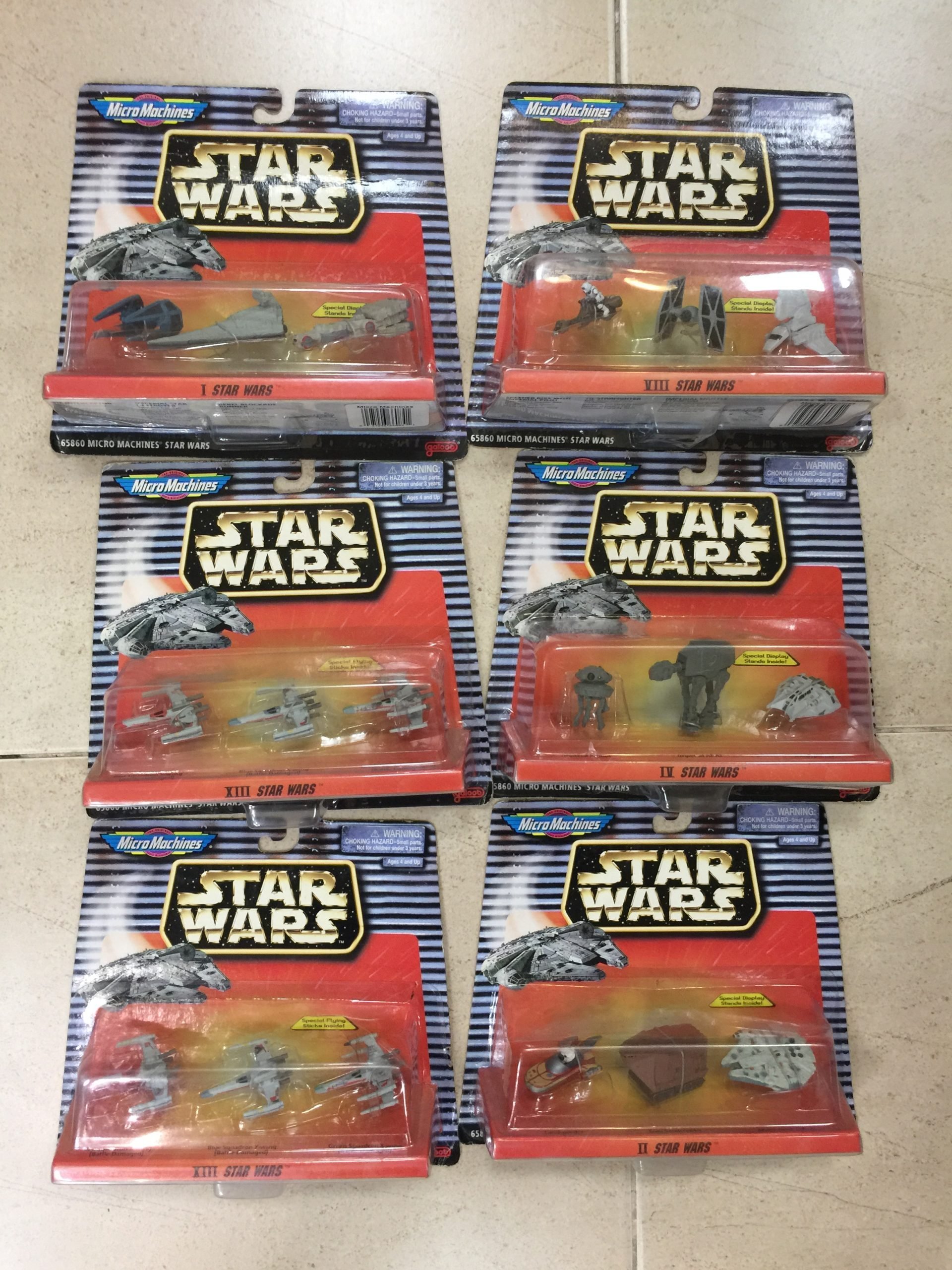 6 sets de Star Wars. Micro Machines, naves y vehículos.
