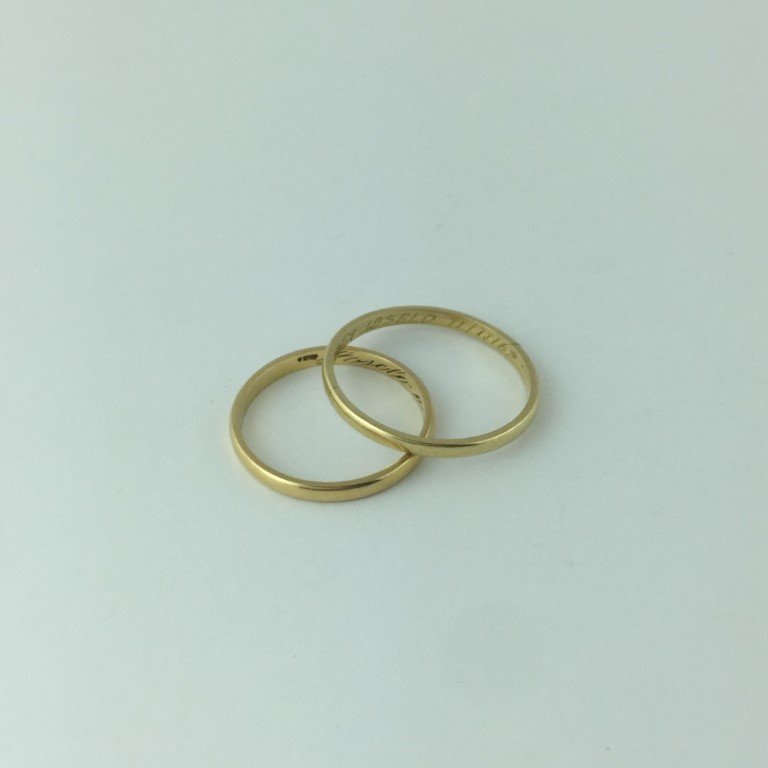 Alianzas en oro 18 K