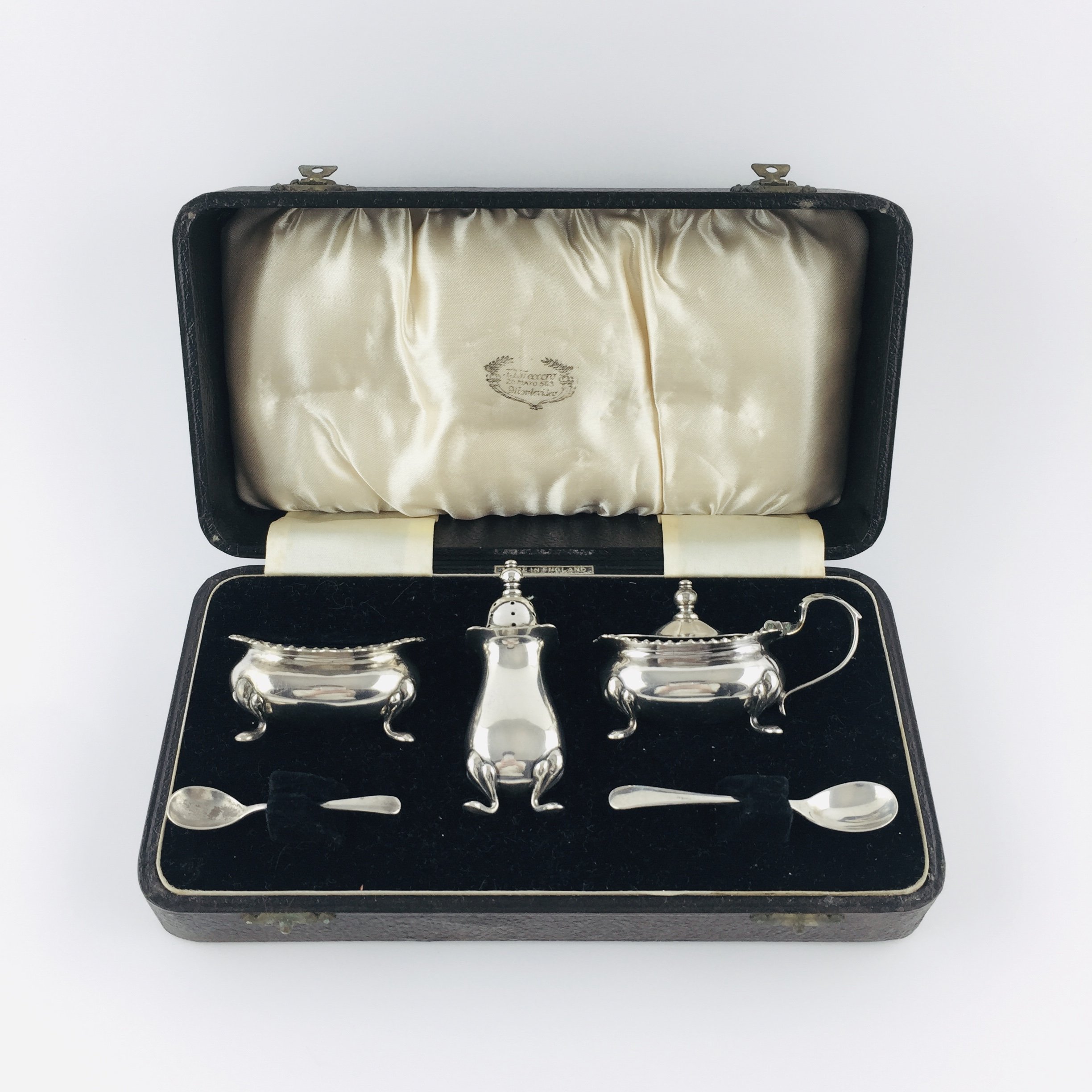 Juego de salero en plata