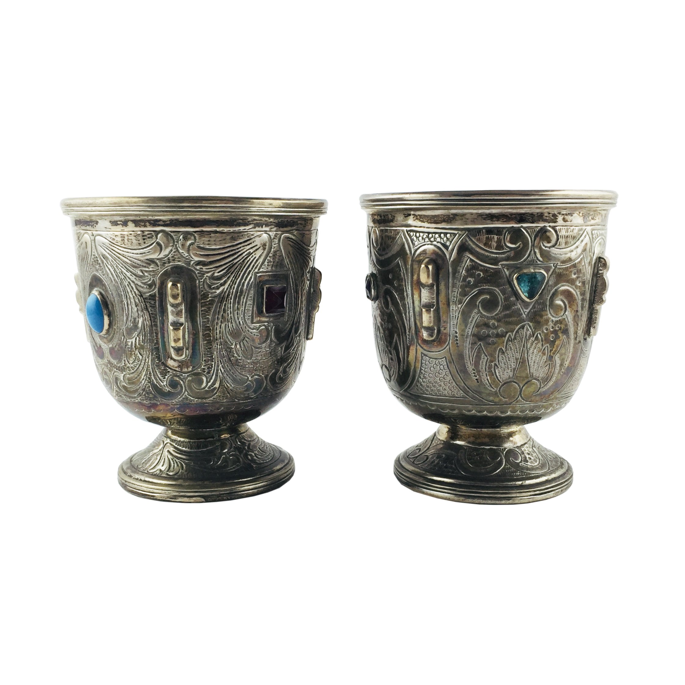 Par de cálices en plata
