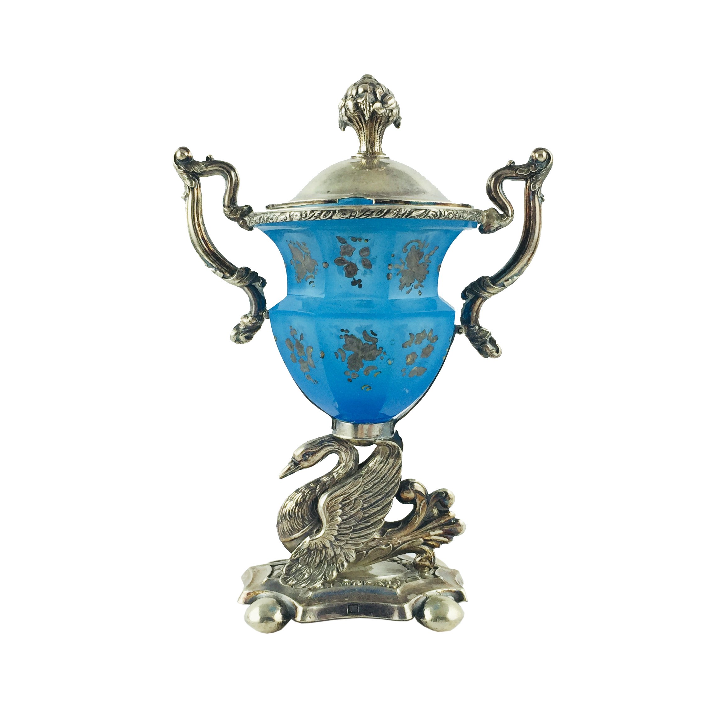 Especiero en opalina y plata