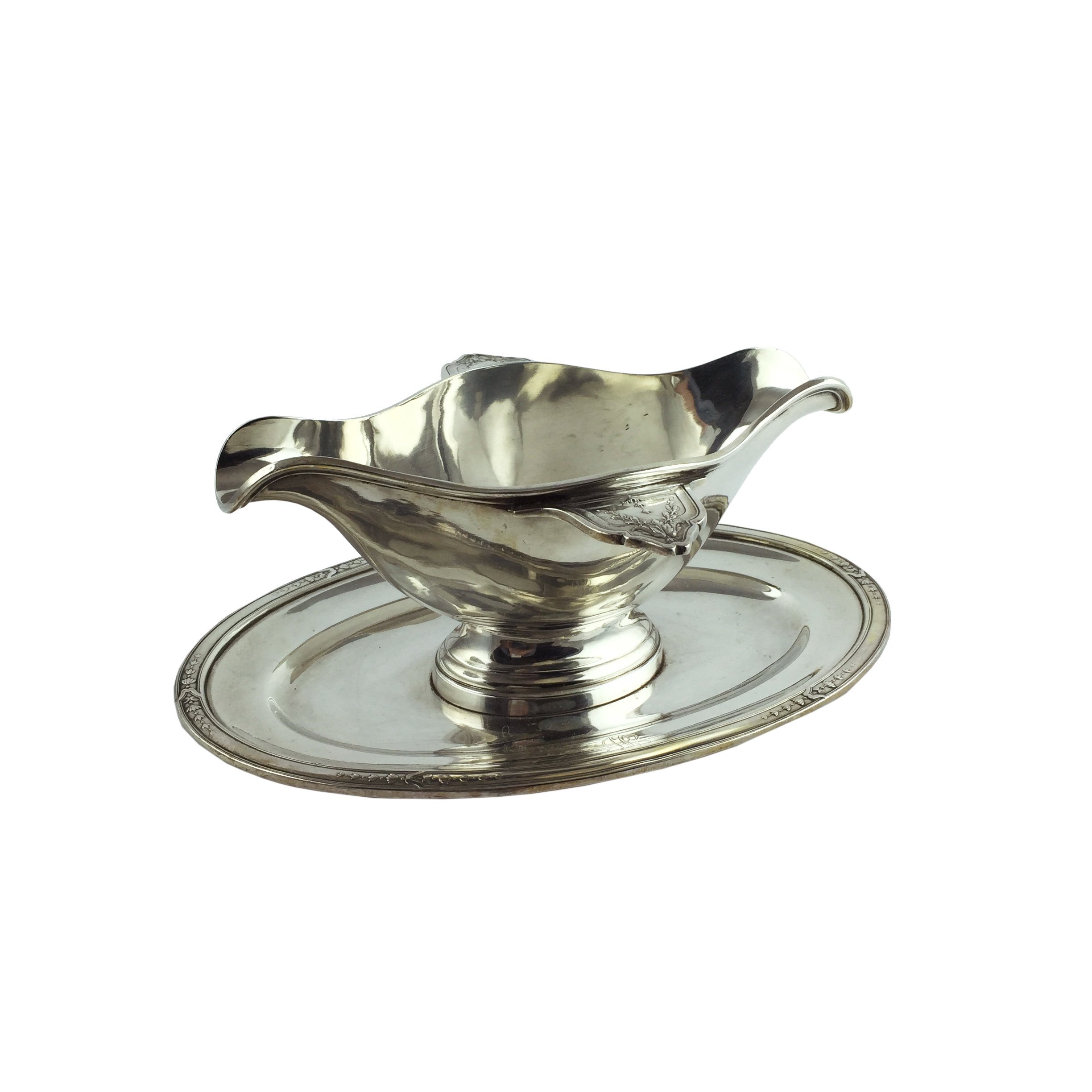 Salsera en metal plateado