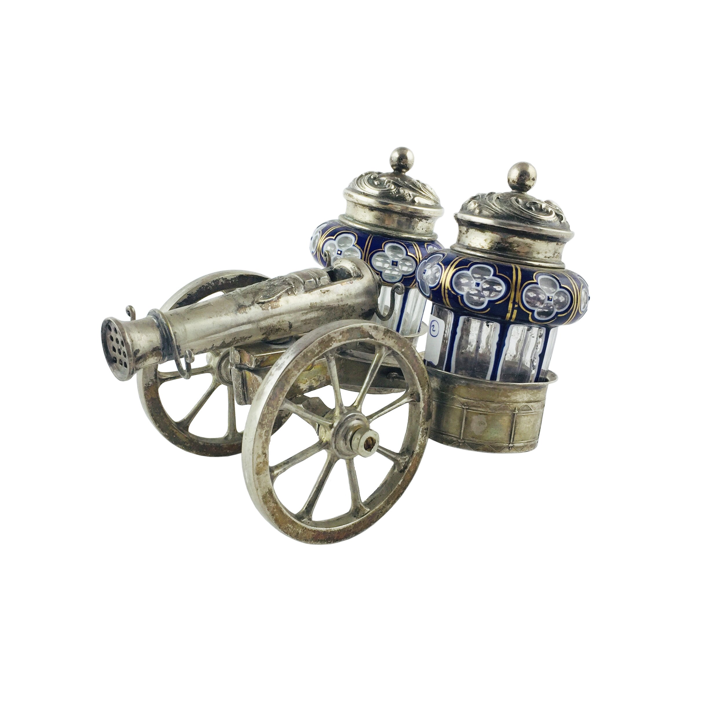 Juego de mostacero en cristal y plata