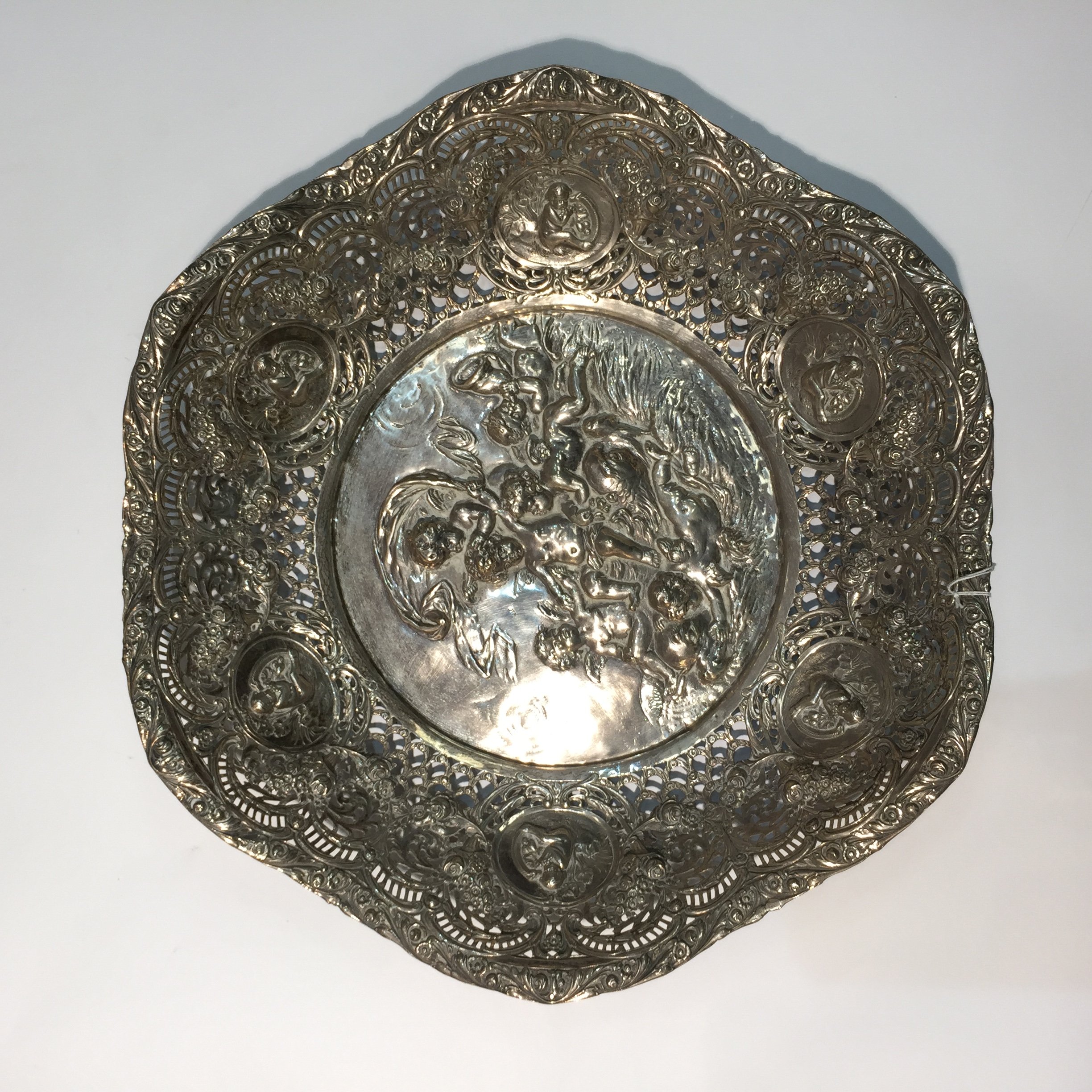 Centro de mesa en plata