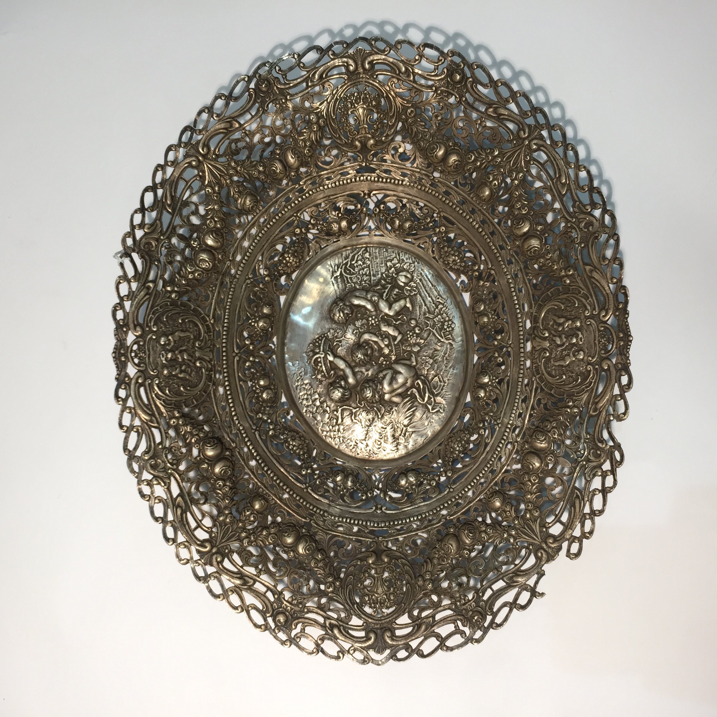 Centro de mesa en plata