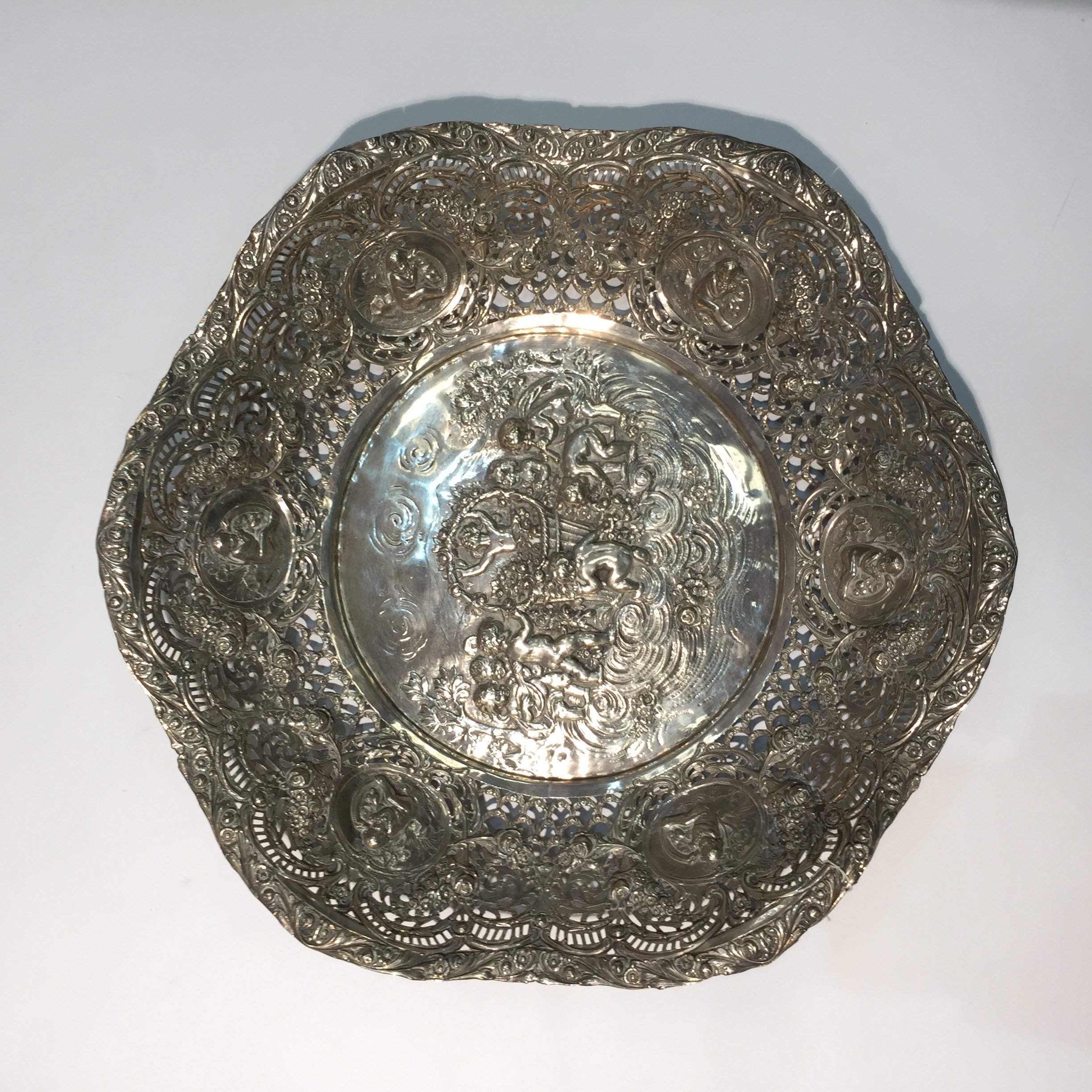 Centro de mesa en plata