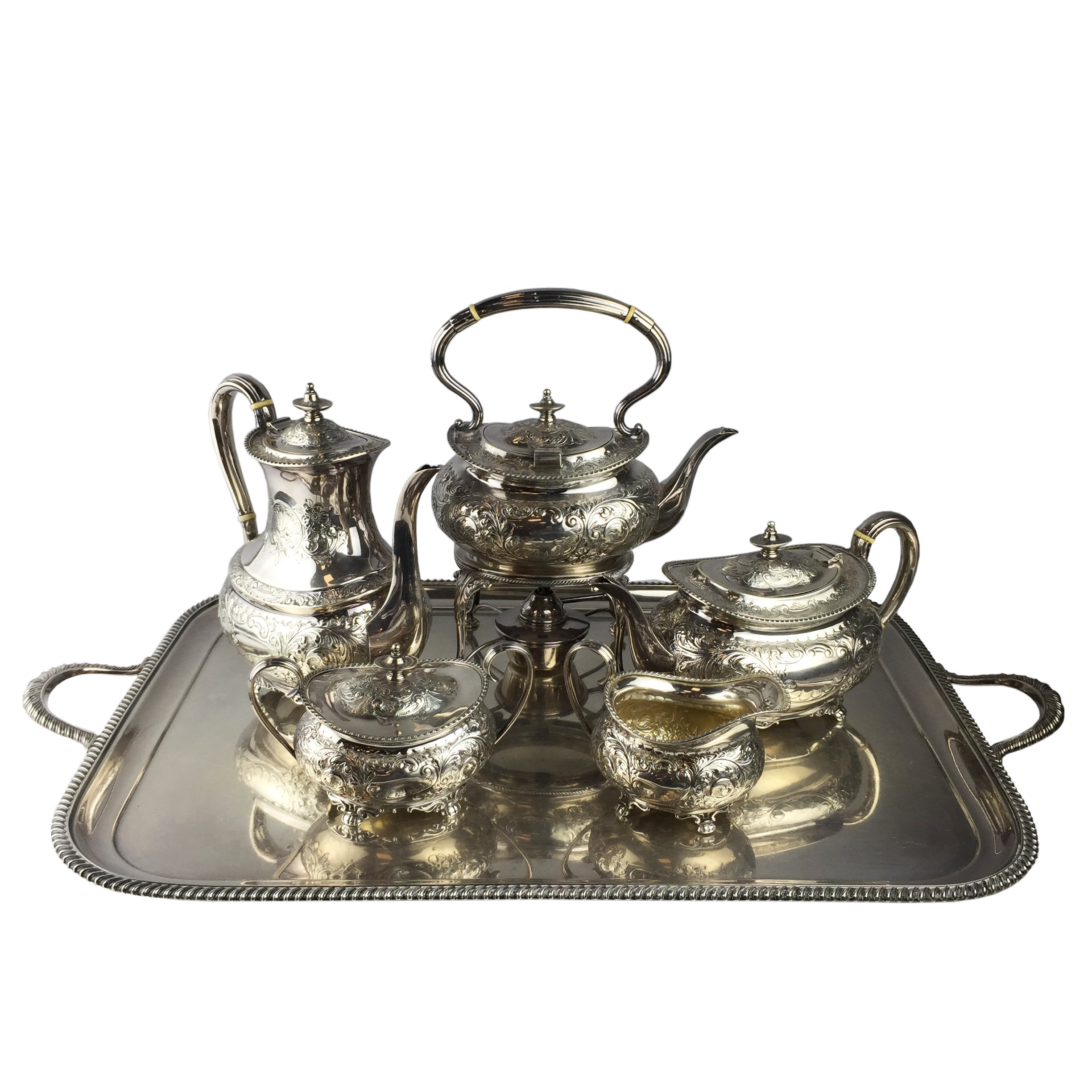 Juego de té y café en plata