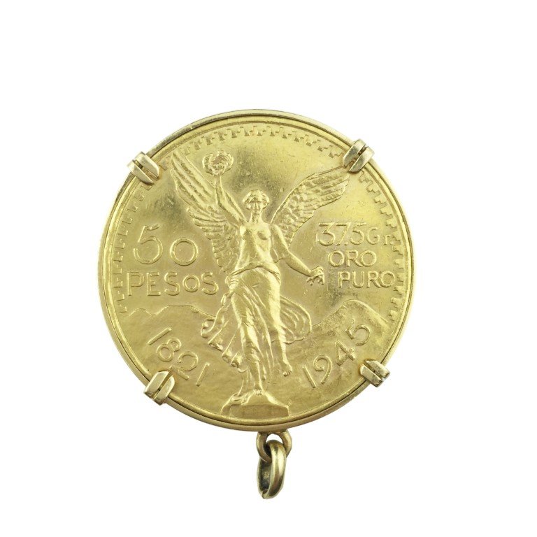 Moneda mexicana en oro