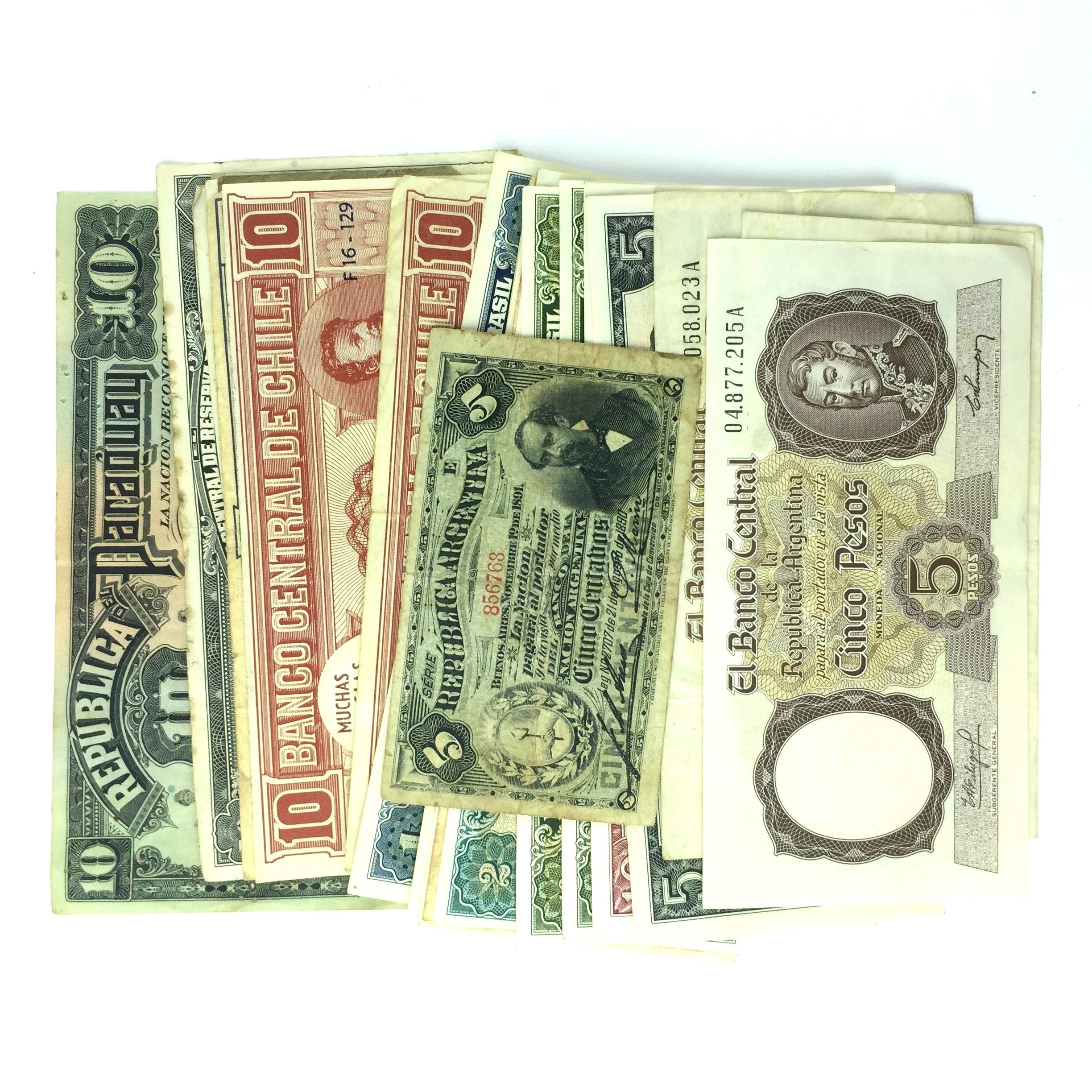 25 billetes sudamericanos