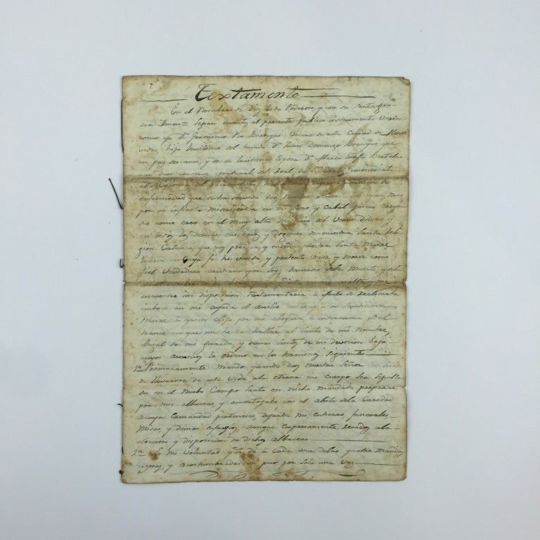 Testamento Gerónimo Pío Bianqui