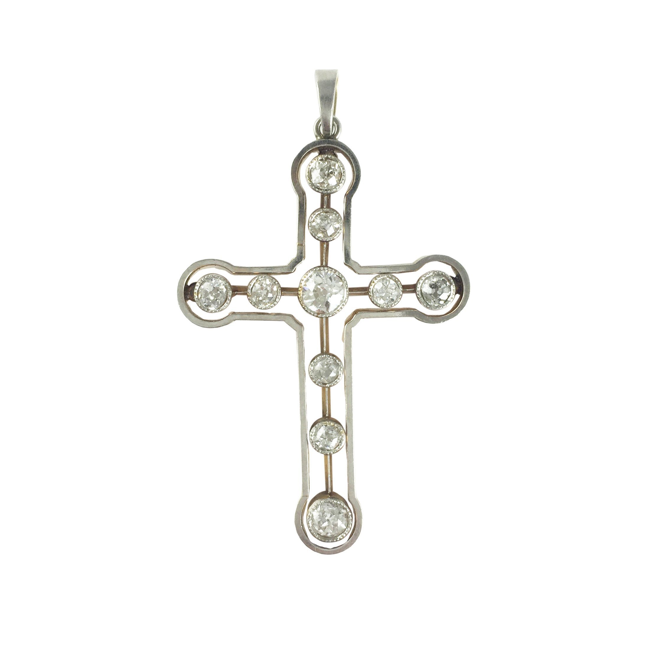 Cruz oro 18 K brillantes