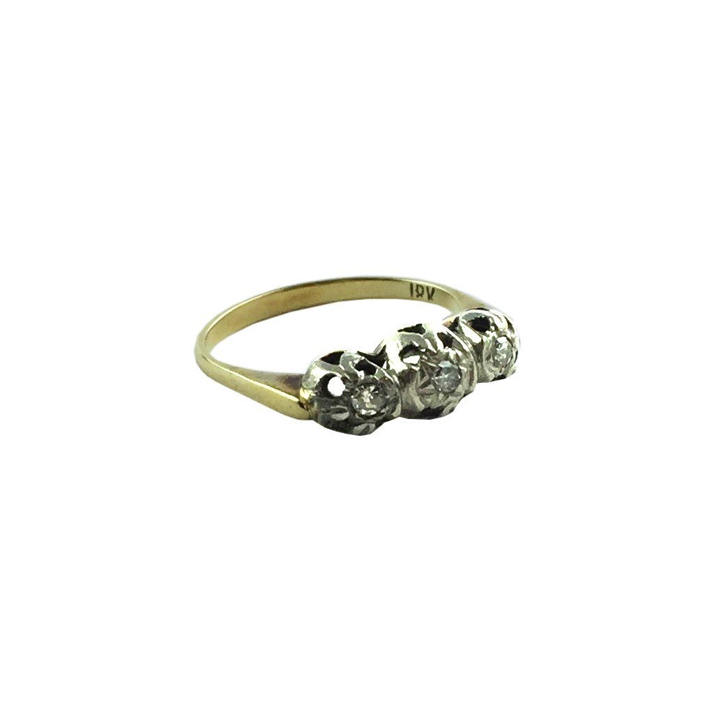 Anillo oro 18 K y brillantes
