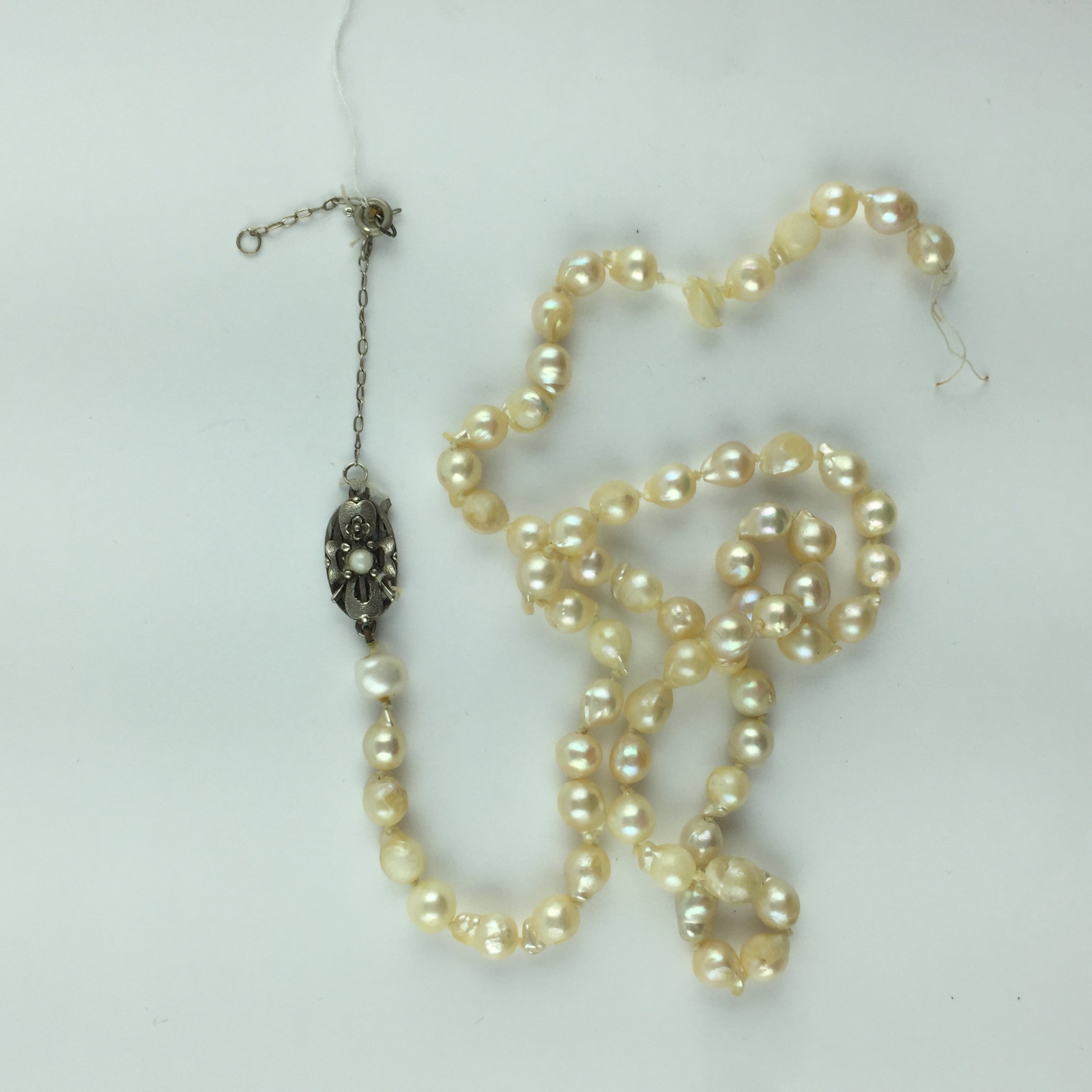 Collar perlas y plata