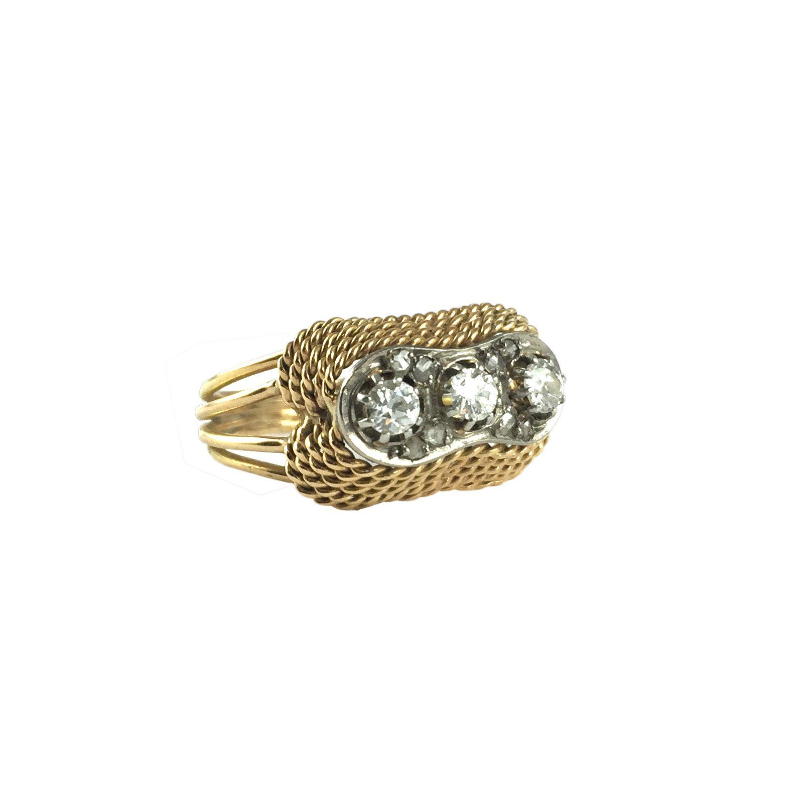 Anillo oro 18 K y brillantes