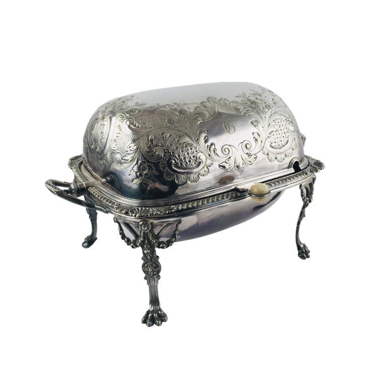 Rechaud en metal plateado