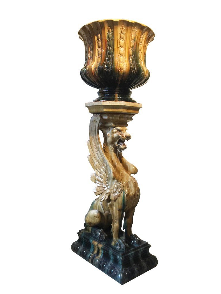 Macetero en mayólica