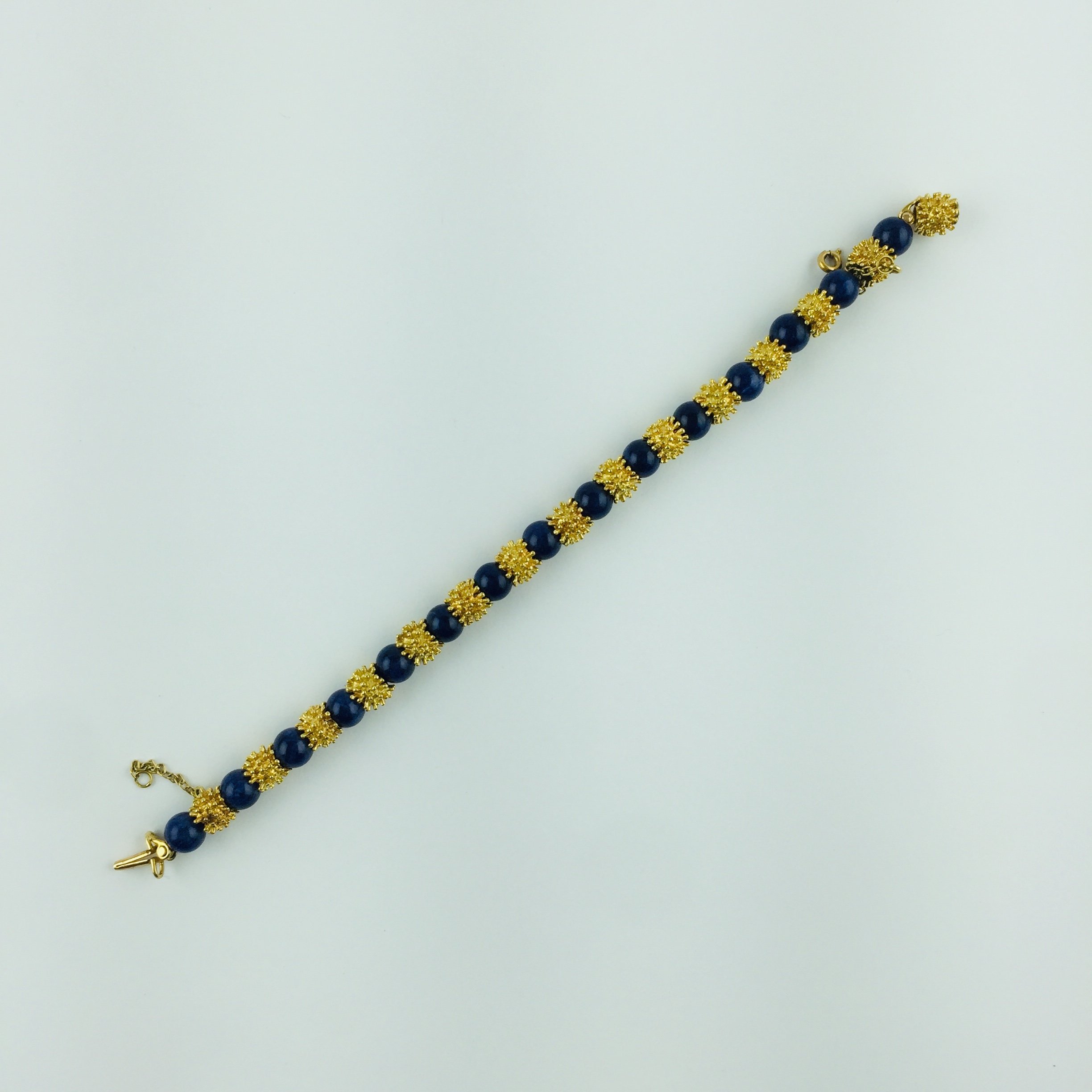 Pulsera oro 18 K y lapislázuli