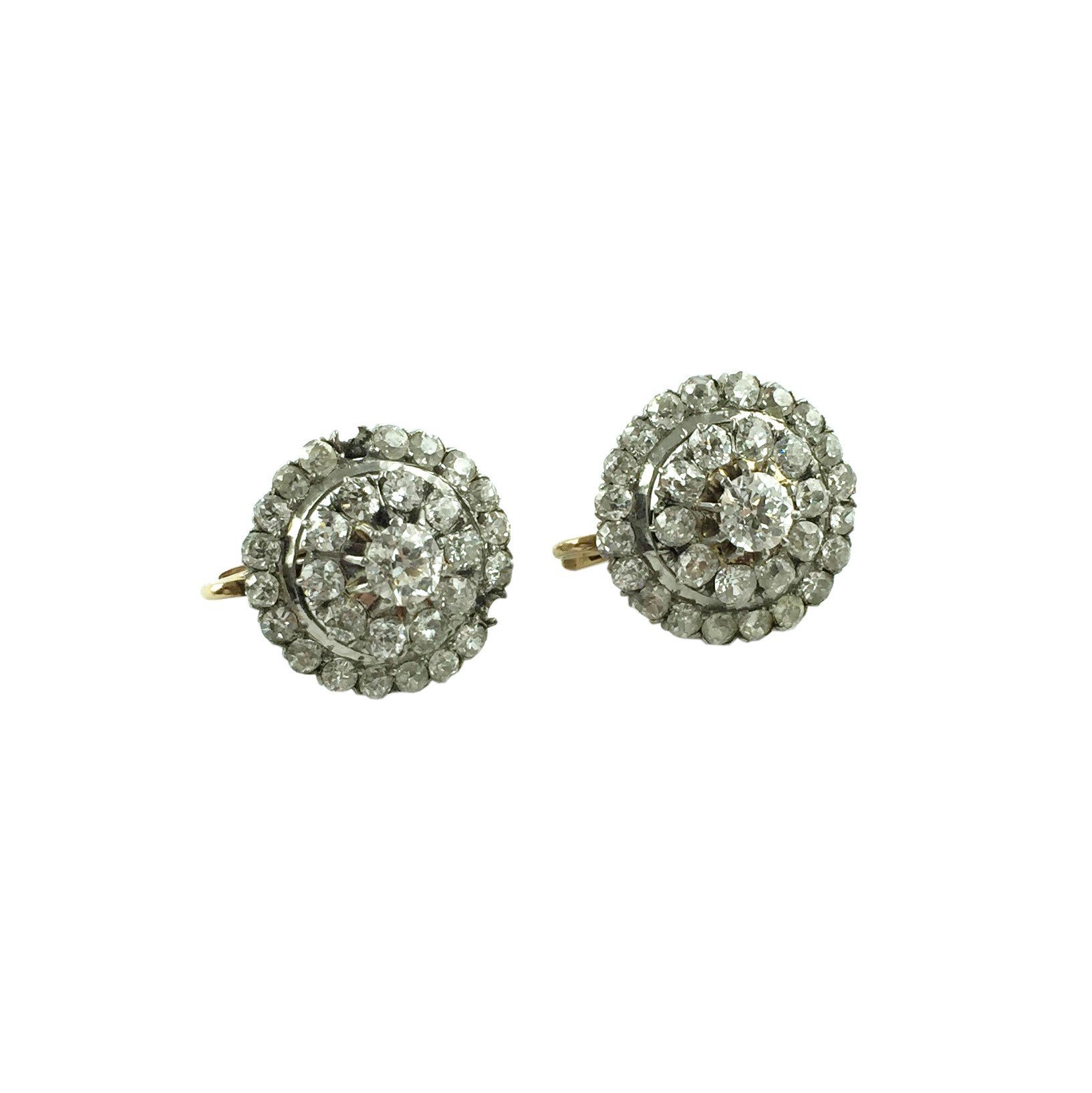 Par de caravanas en oro 18 K y brillantes - Imagen 2