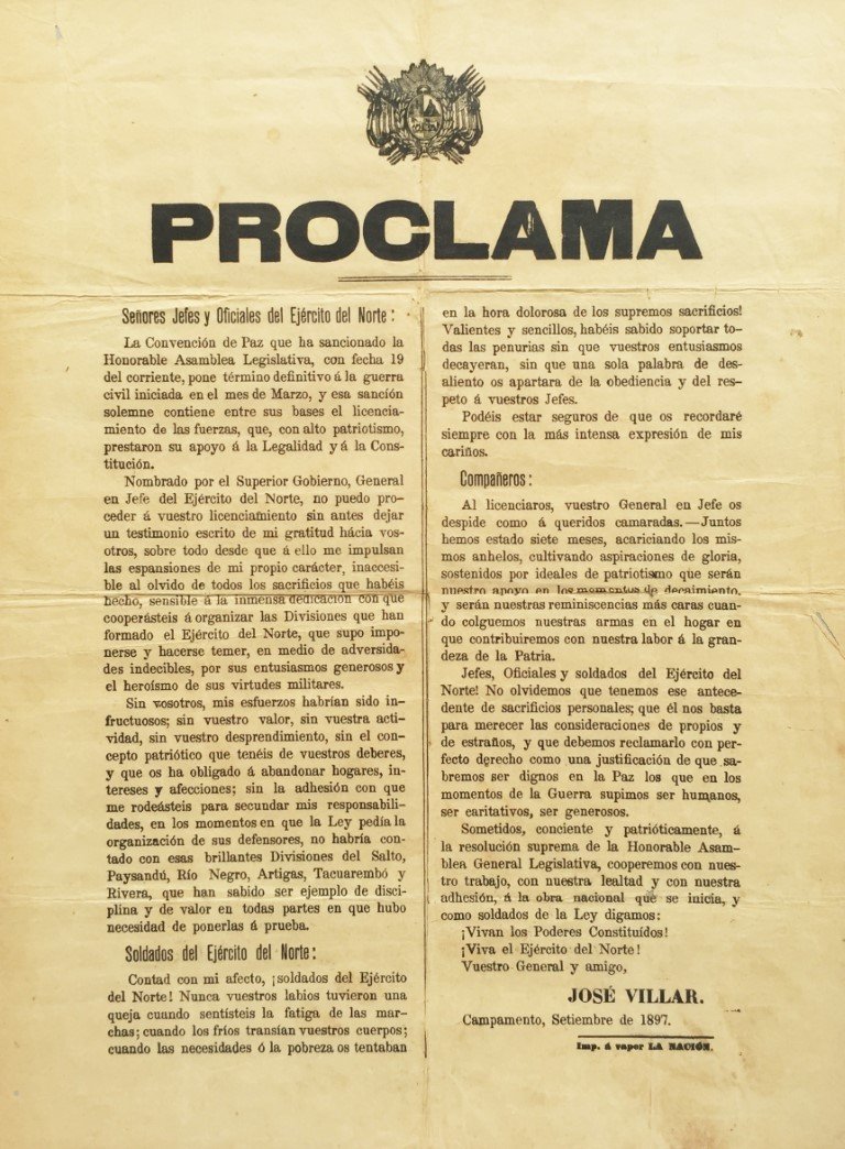 Documento revolución 1897