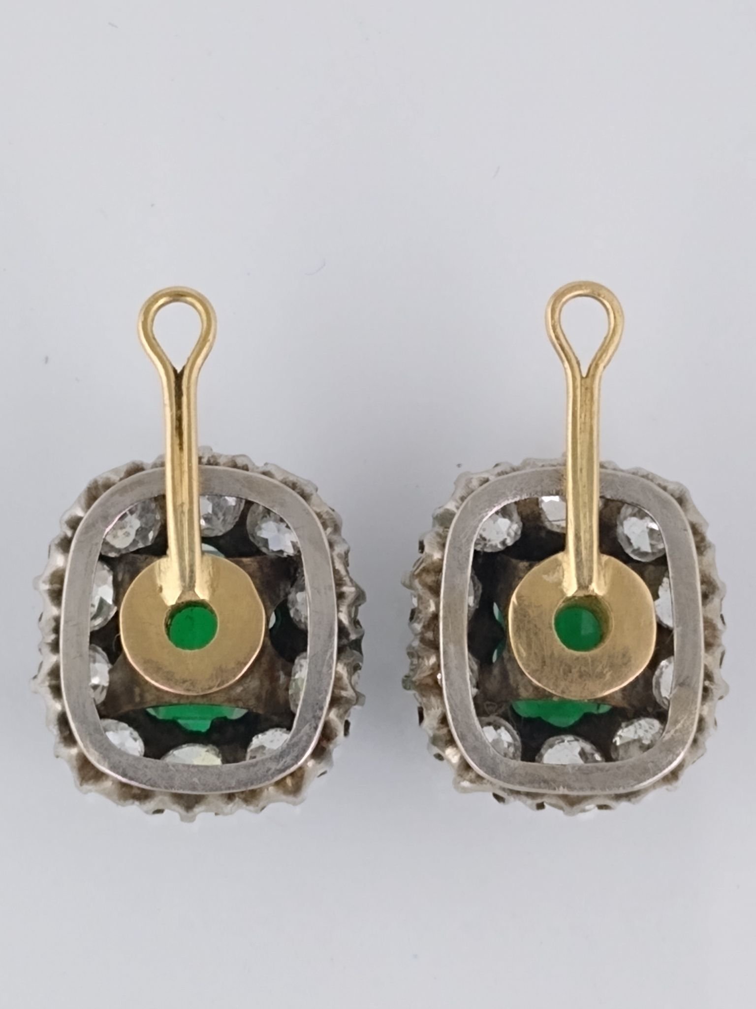 Colgantes oro 18 K, esmeralda y brillante - Imagen 3