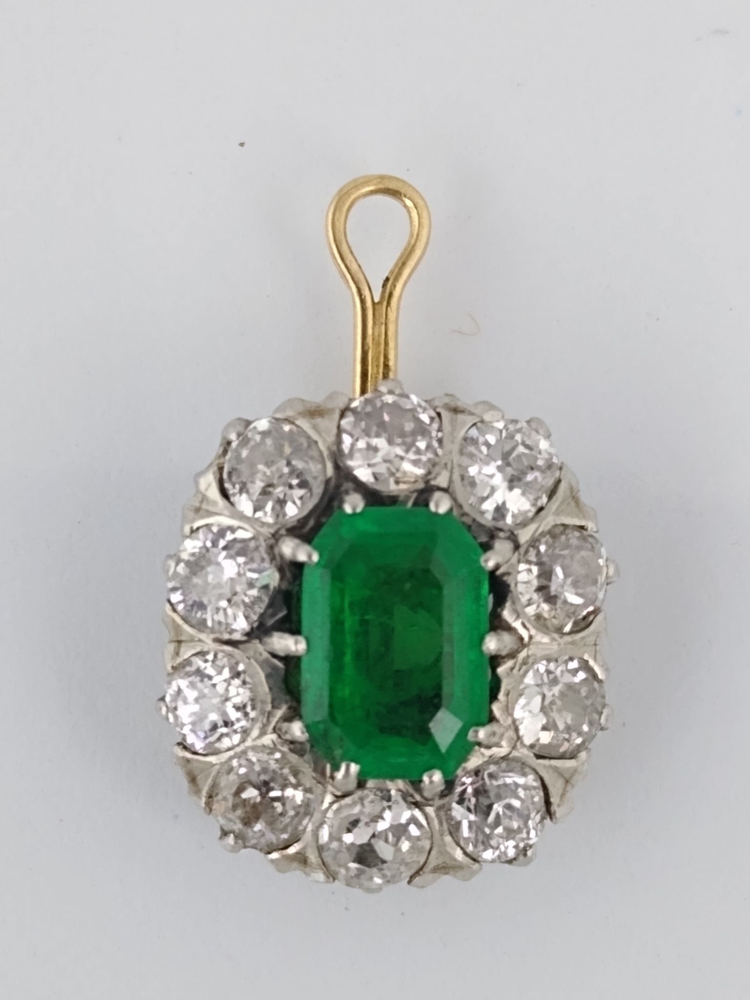 Colgantes oro 18 K, esmeralda y brillante - Imagen 5