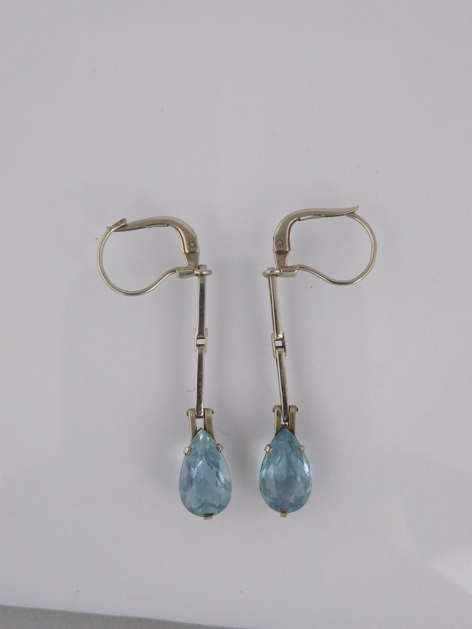 Gargantilla y caravanas oro 18 K y aguamarinas