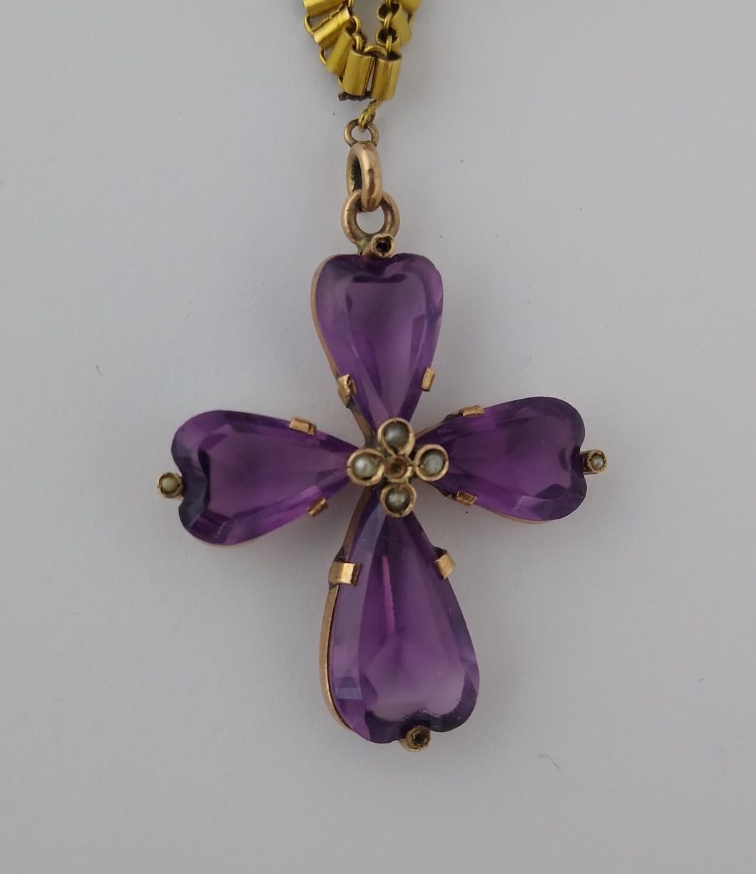 Gargantilla y colgante oro 18 K, piedras color y perlas - Imagen 3