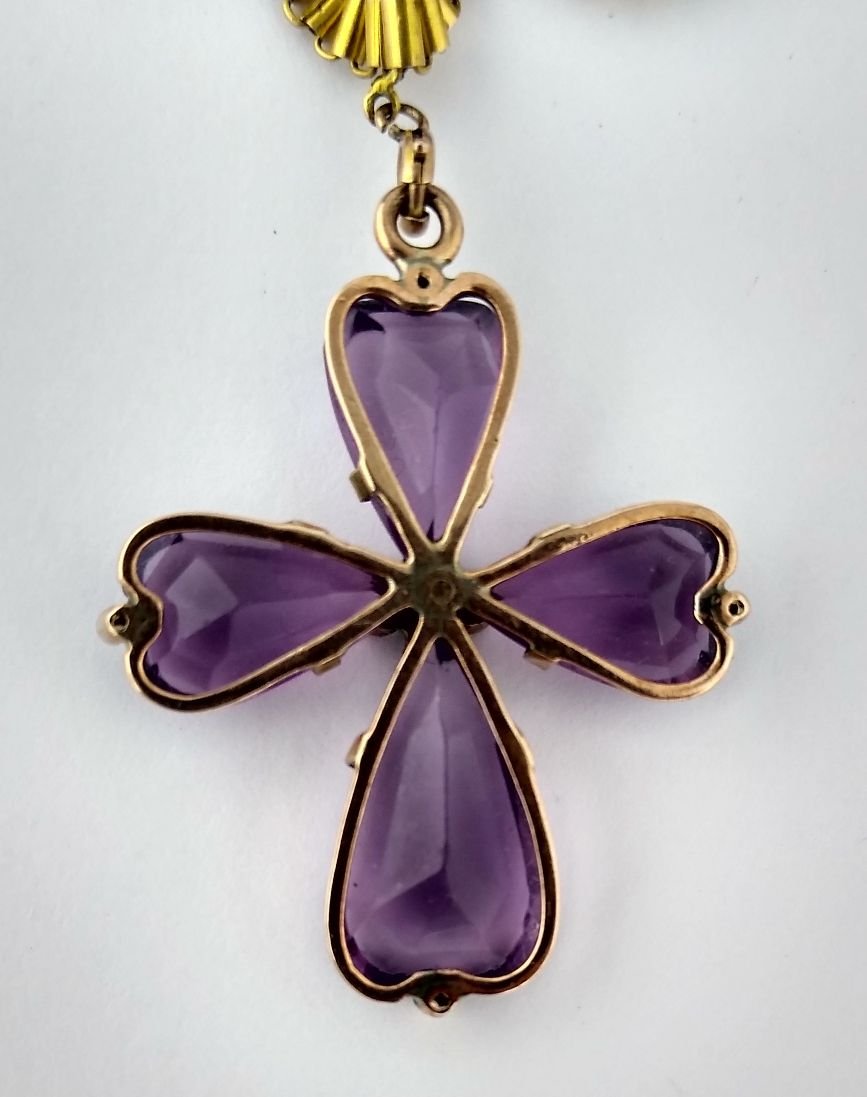 Gargantilla y colgante oro 18 K, piedras color y perlas - Imagen 4