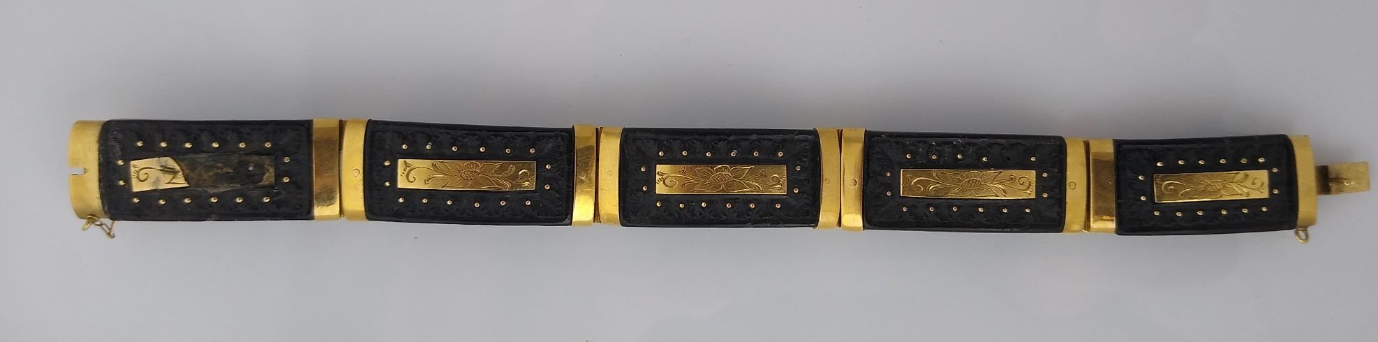 Pulsera cocobolo y oro