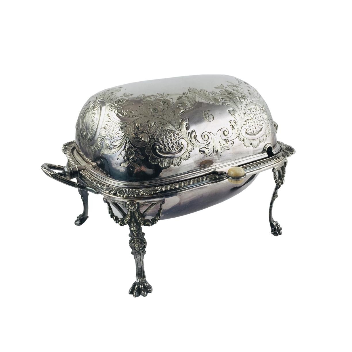 Rechaud en metal plateado