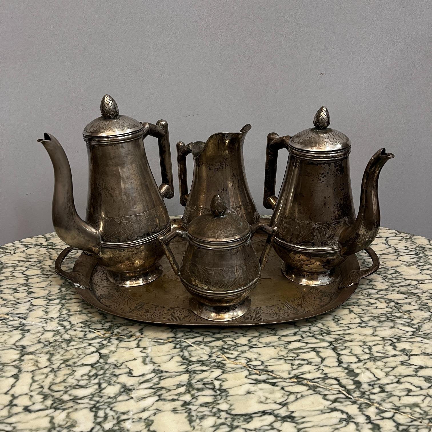 Juego para té y café en plata