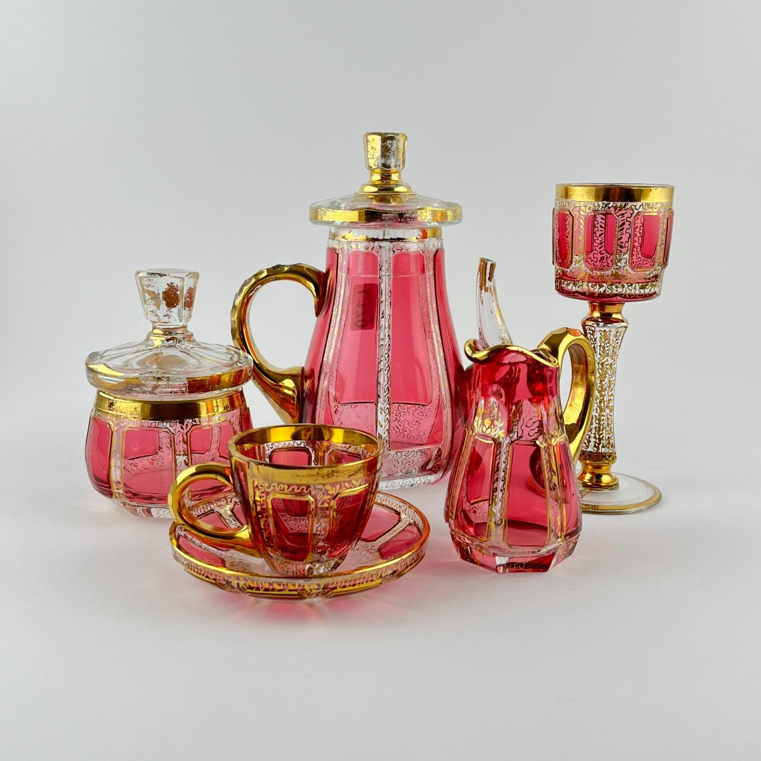 Juego para café y licor en cristal