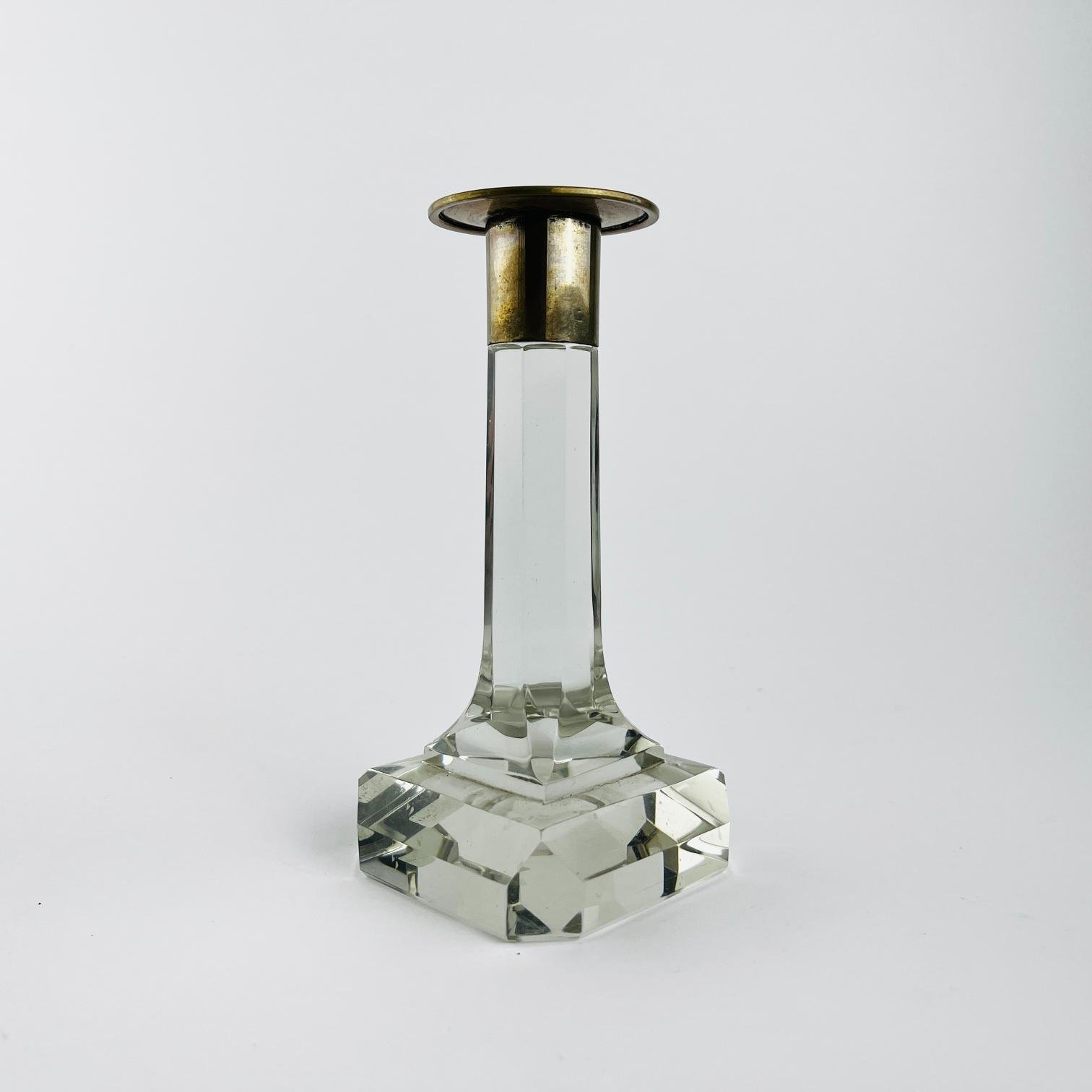 Candelero en cristal y plata