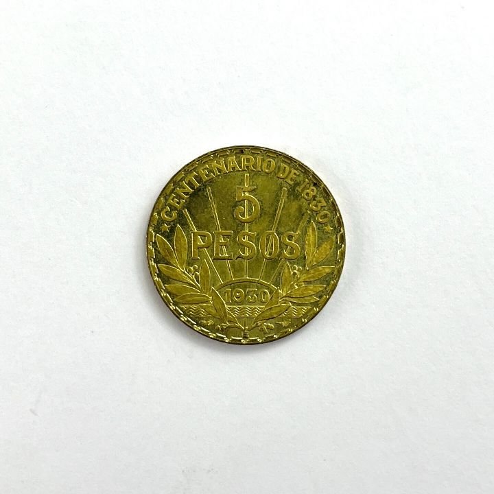 Moneda uruguaya en bronce