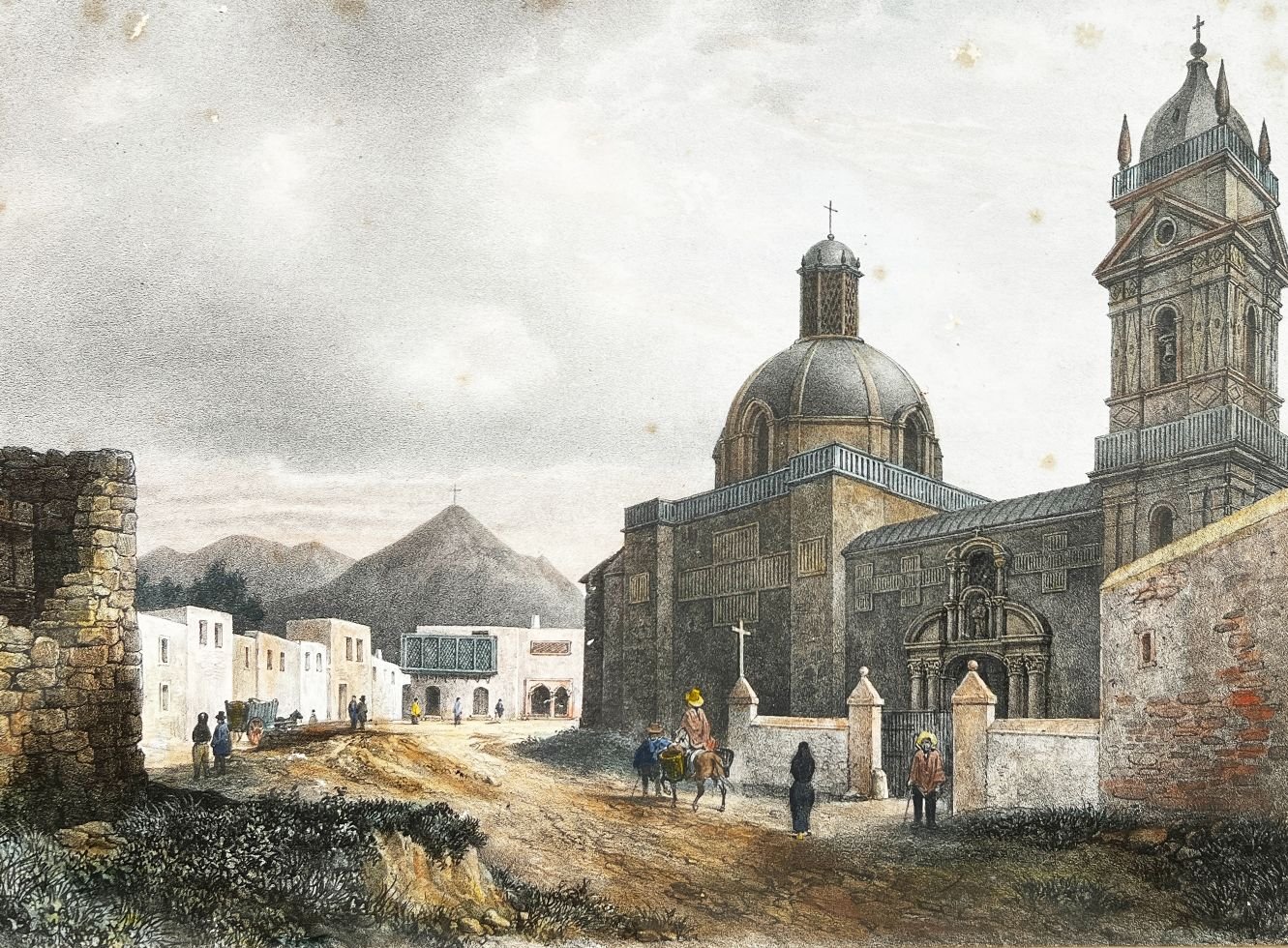 Litografía color "Lima"