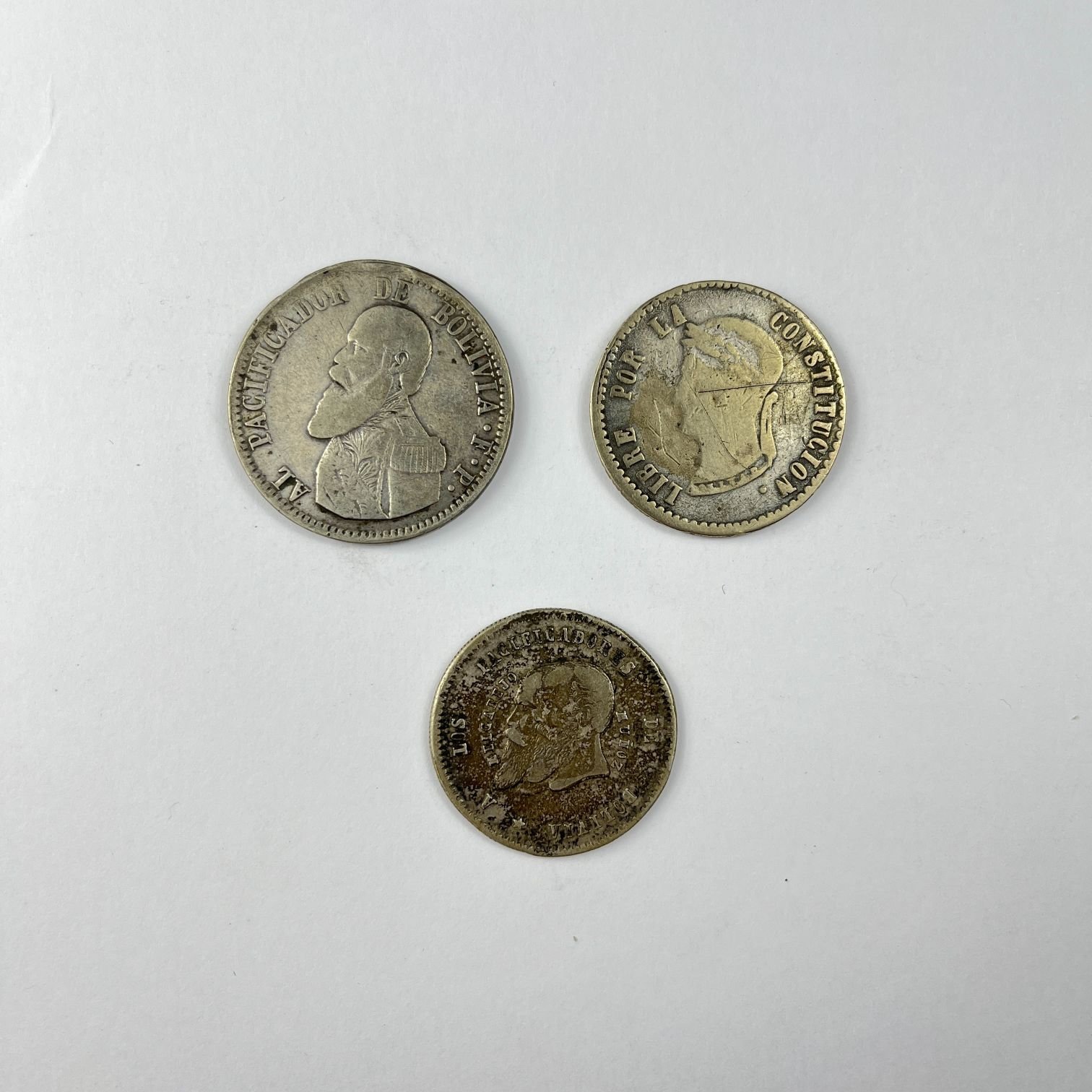 Moneda y medallas bolivianas en plata - Imagen 2