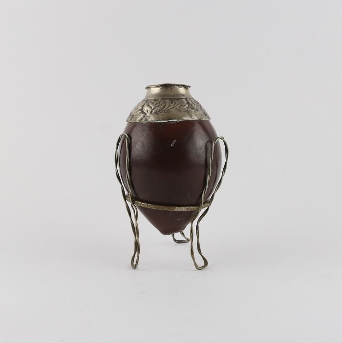 Mate en calabaza y plata