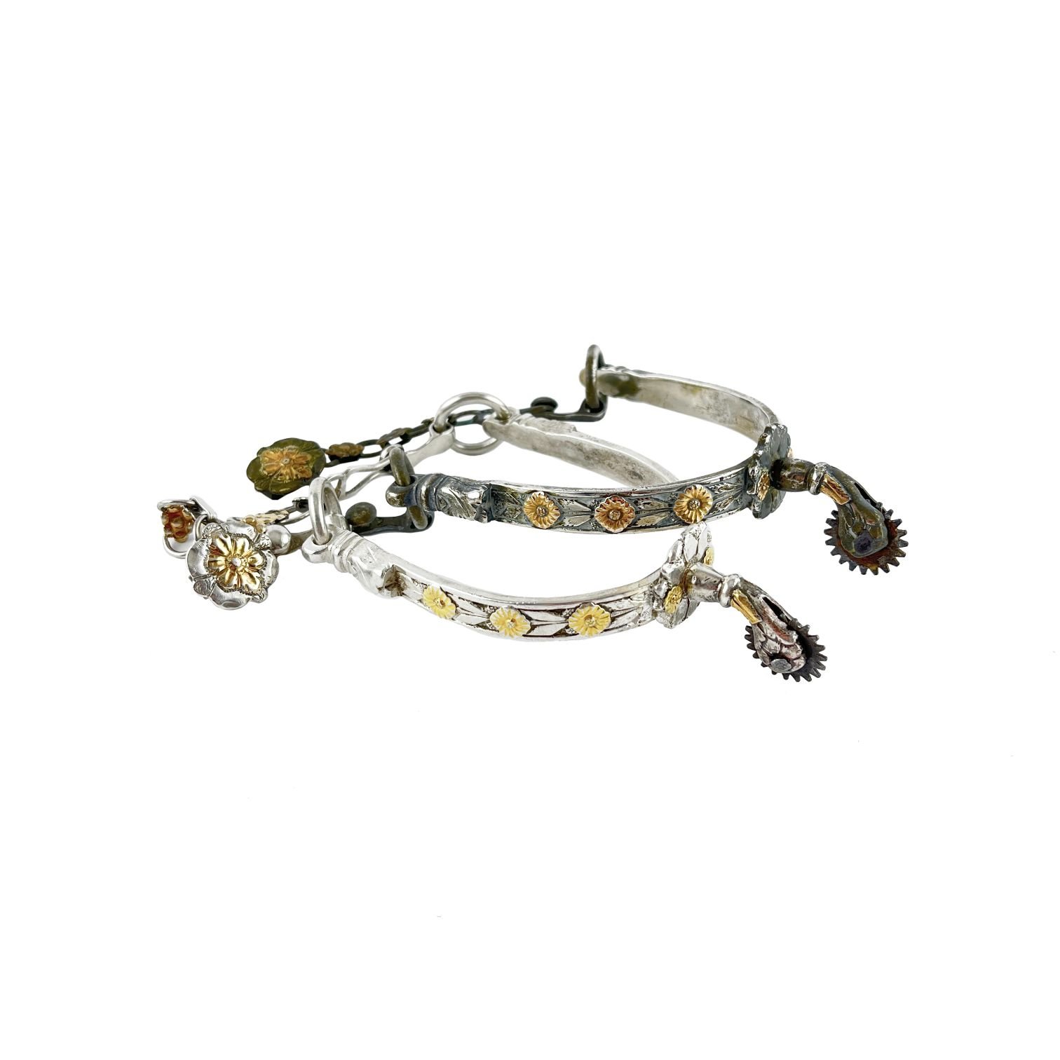 Espuelines en plata y oro