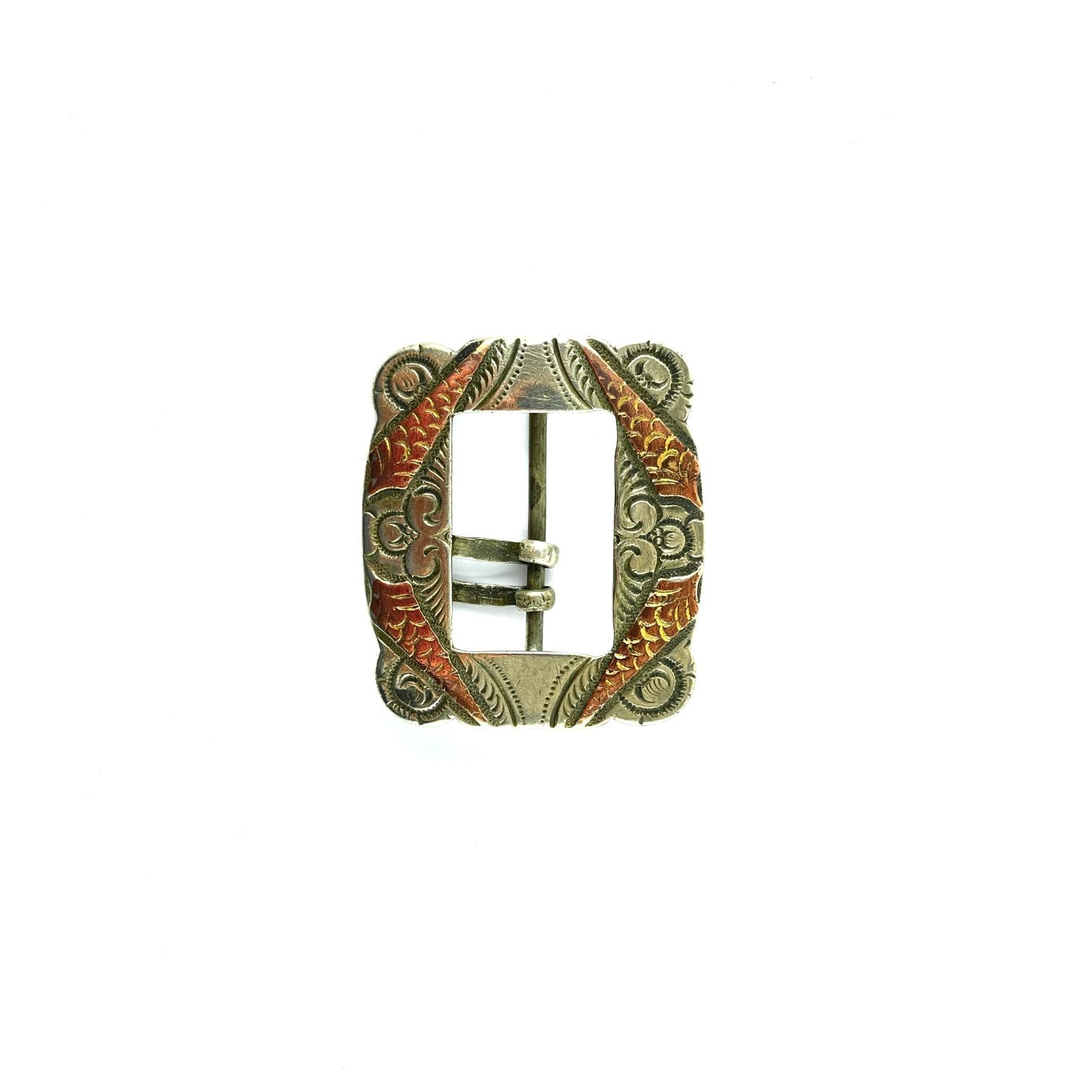 Hebilla gaucha en plata y oro