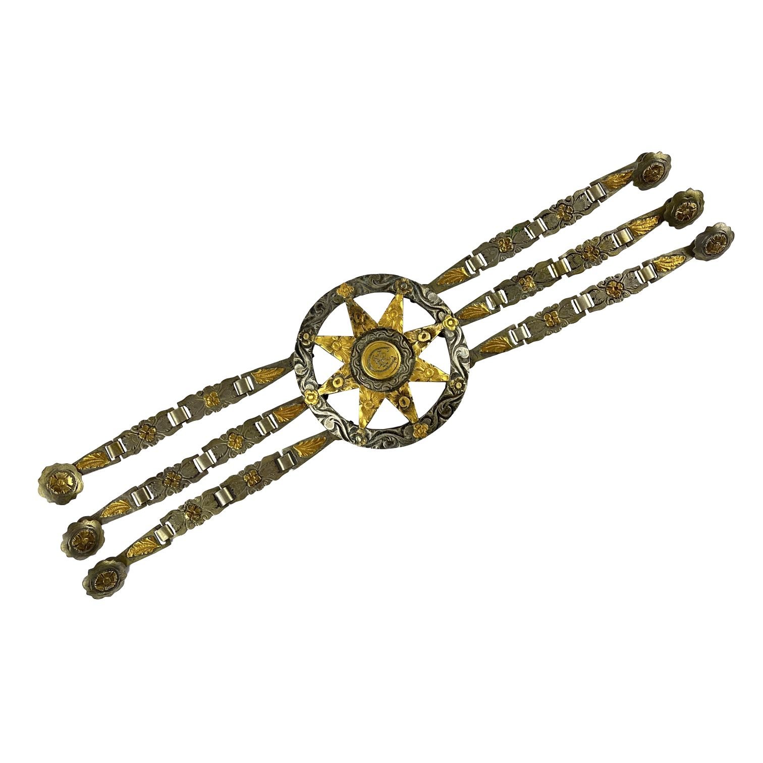 Rastra en plata y oro