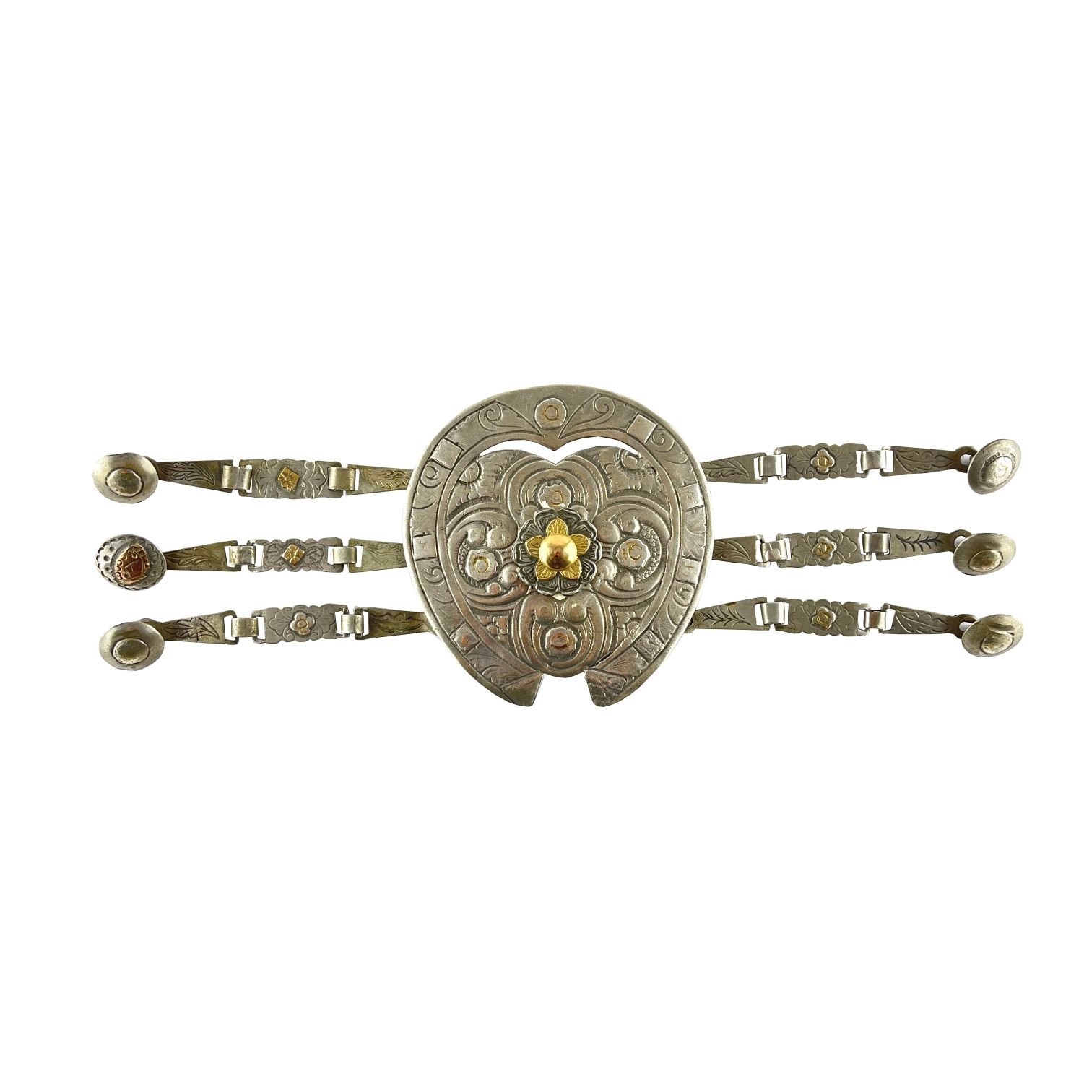 Rastra en plata y oro