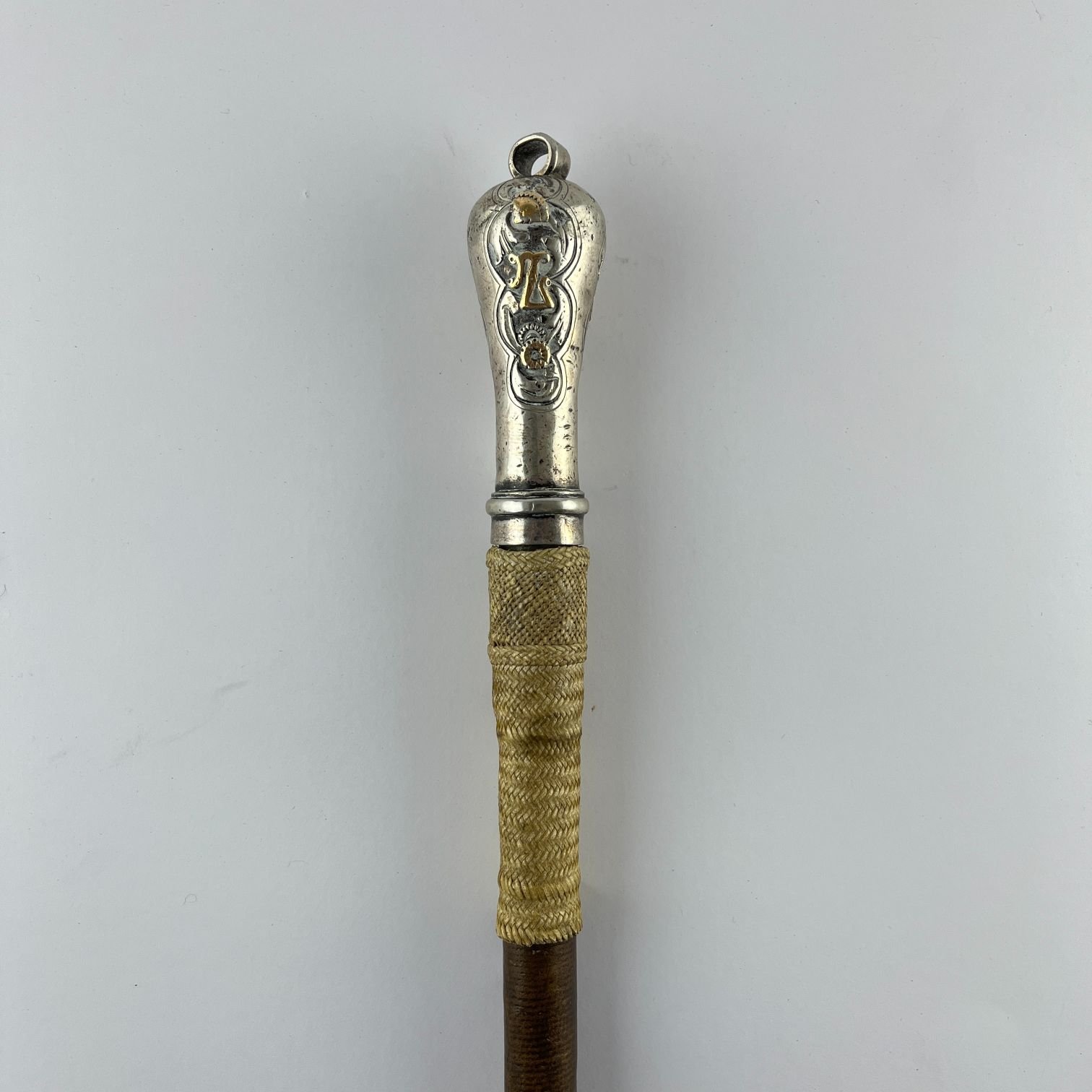 Arreador en cuero, plata y oro con estoque - Imagen 2