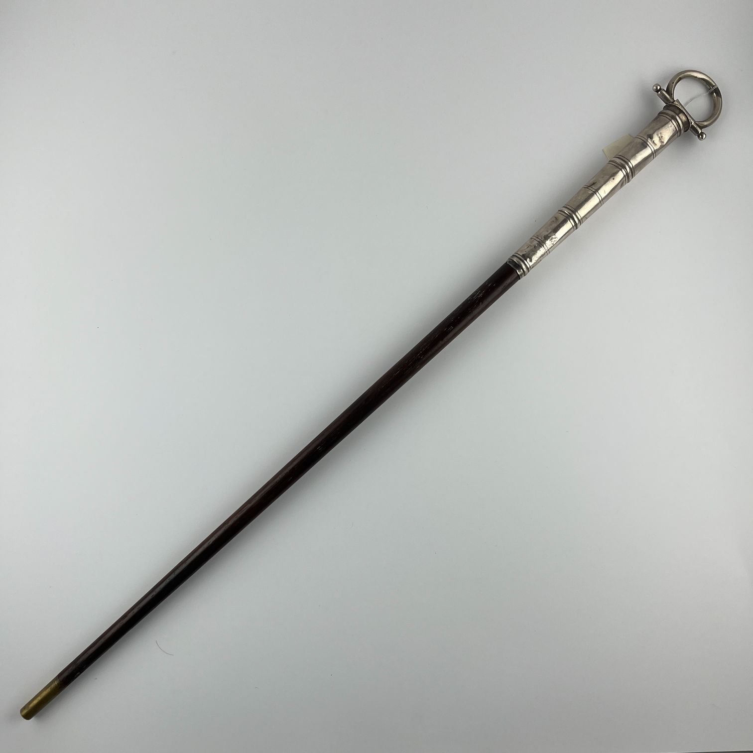 Bastón de mando en madera y plata