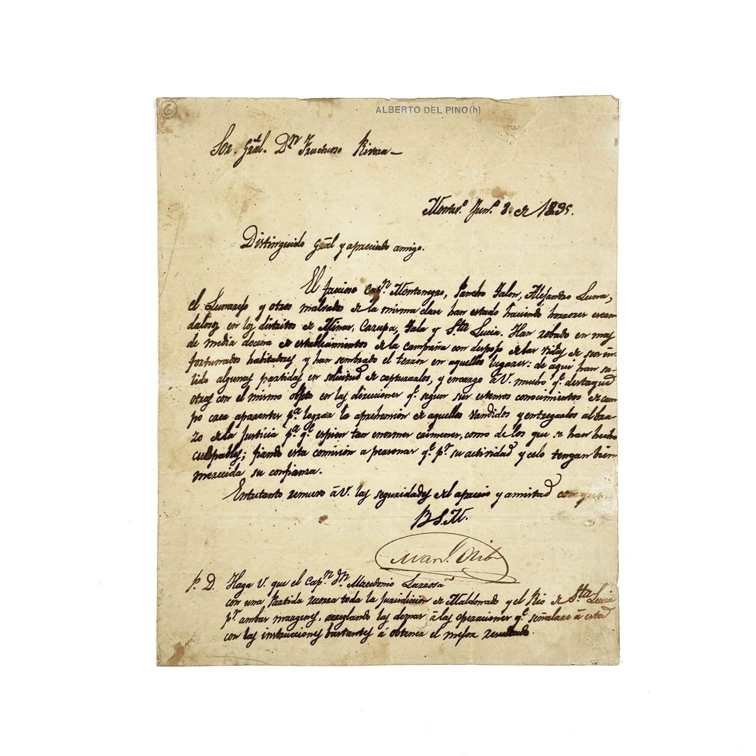 Documento Manuel Oribe y Fructuoso Rivera