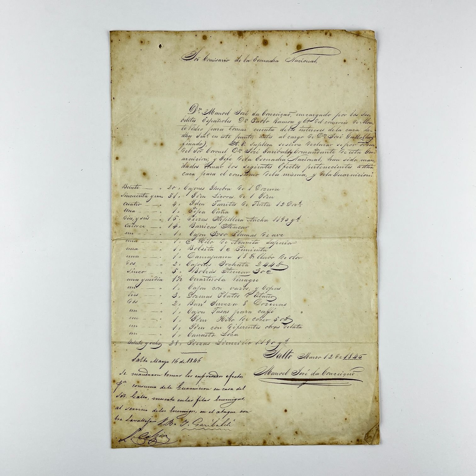 Documento Giuseppe Garibaldi