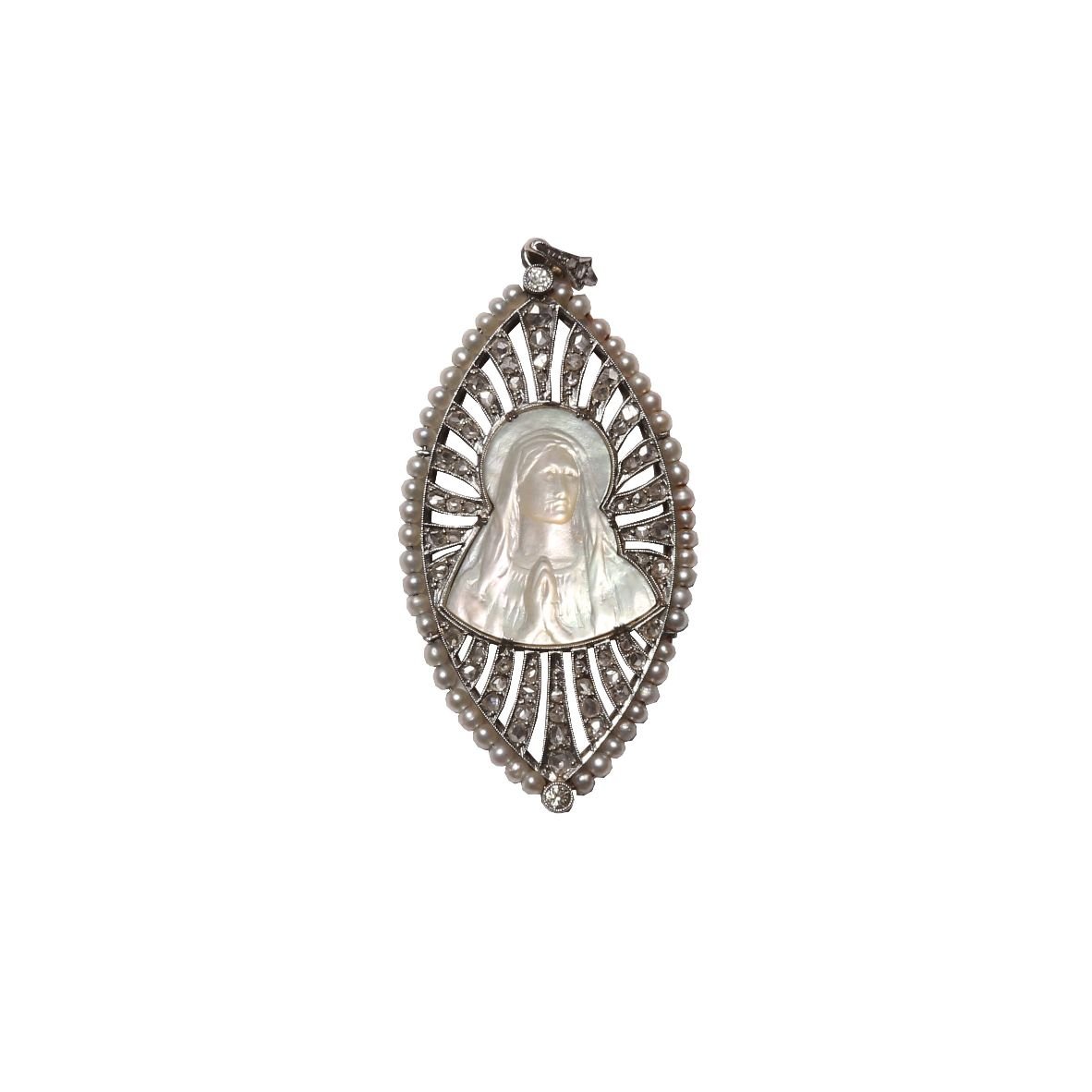 Medalla oro 18 K, brillantes y diamantes