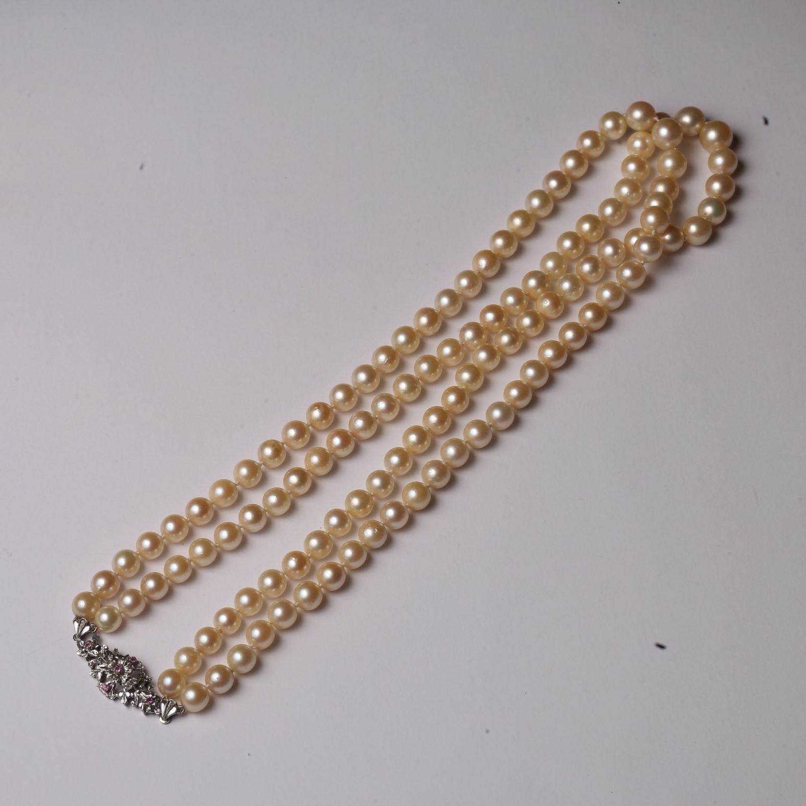 Collar perlas, granates y oro 18 K