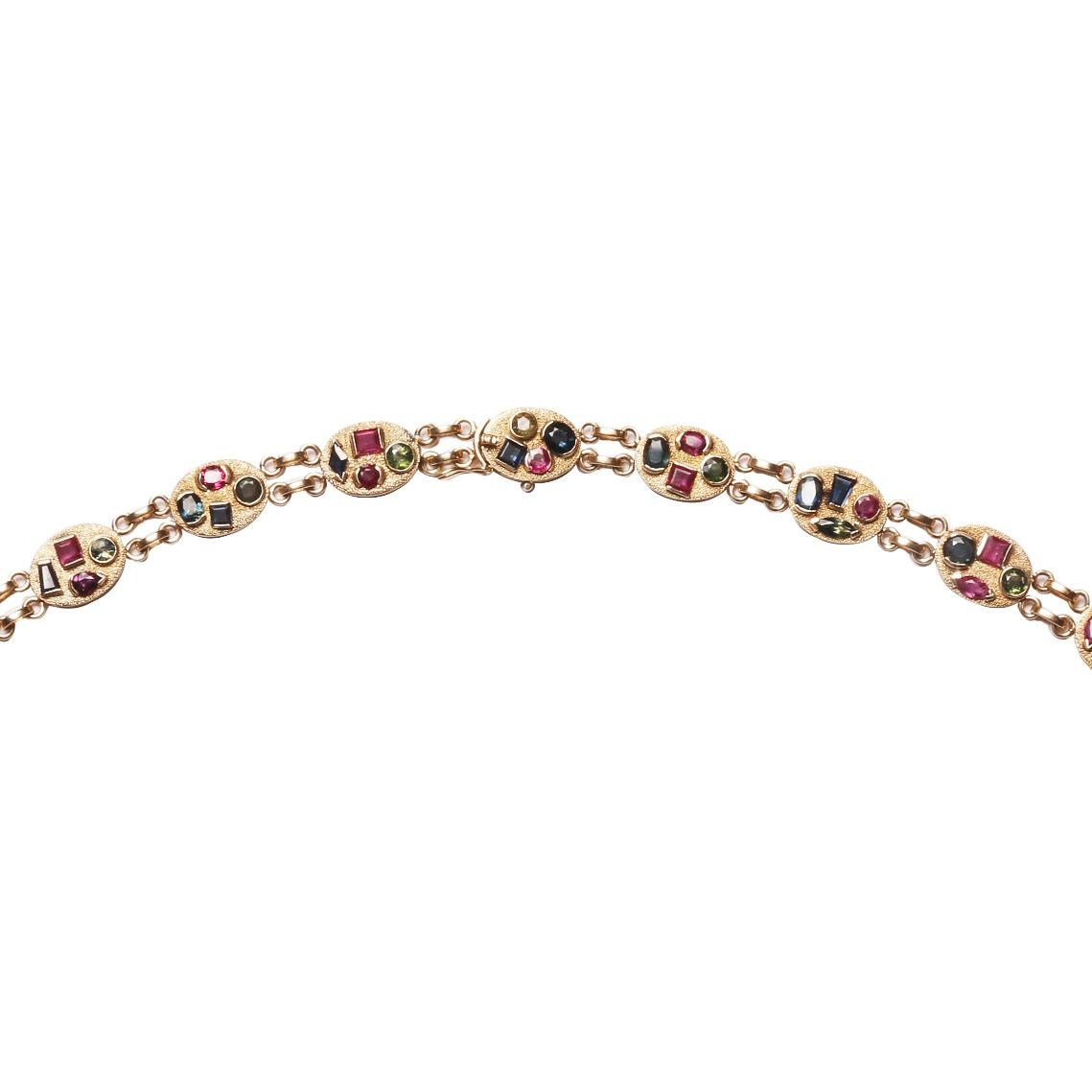 Collar oro y piedras preciosas